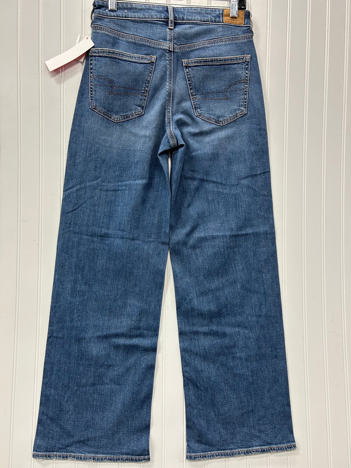 Jeans Wide Leg By American Eagle In Blue Denim, Size:4