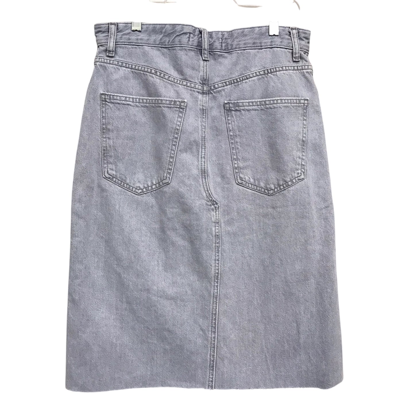 Skirt Midi By Zara In Blue Denim, Size:8