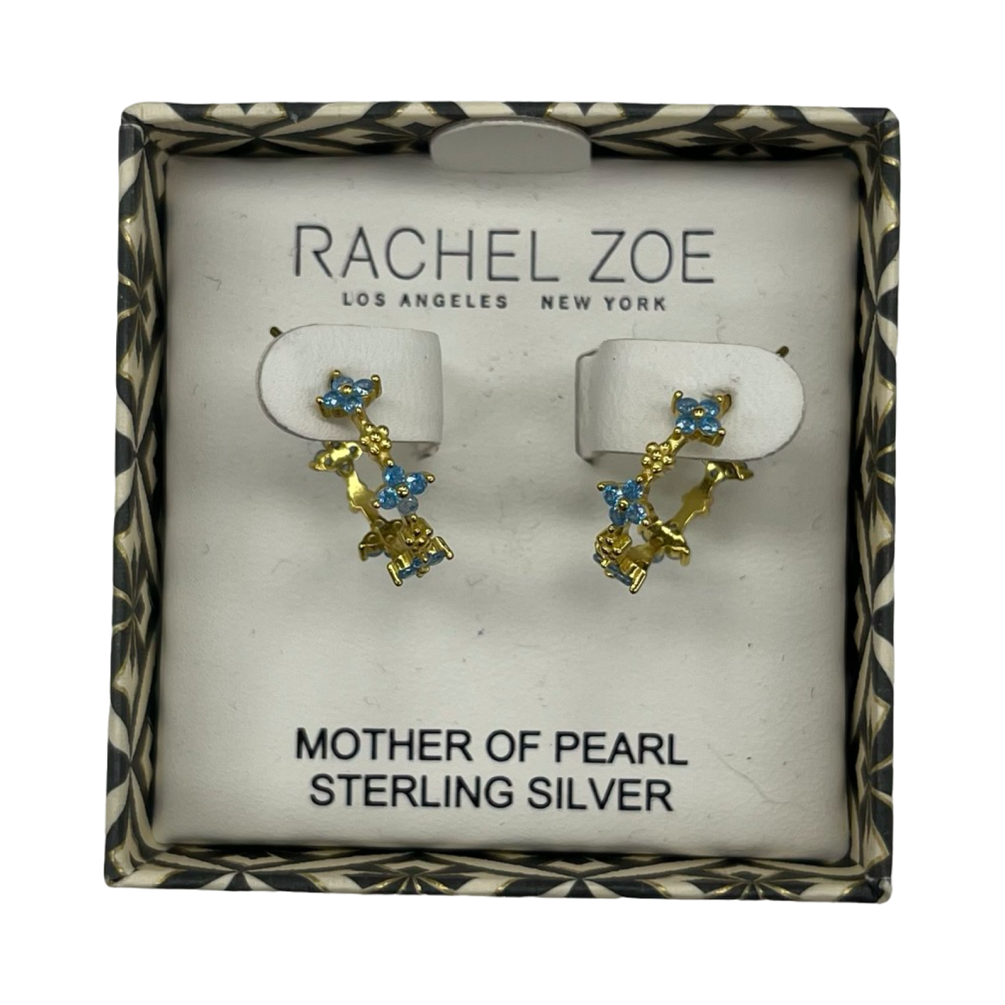 Earrings Hoop By Rachel Zoe In Blue & Gold