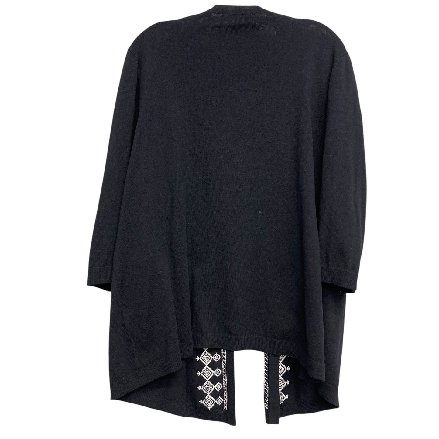 Sweater Cardigan By Cj Banks In Black & White, Size:1X