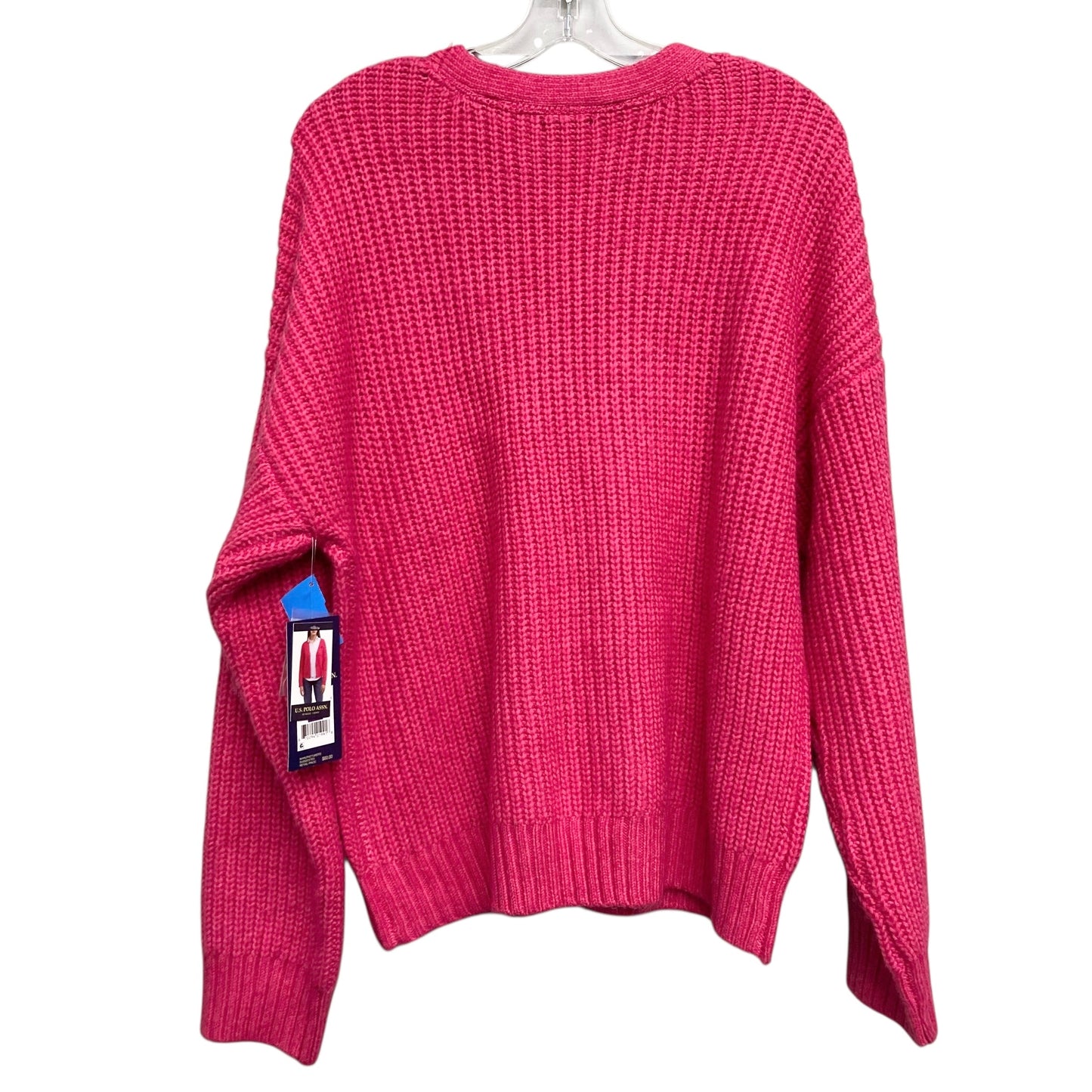 Sweater Cardigan By Polo Ralph Lauren In Pink, Size:1X