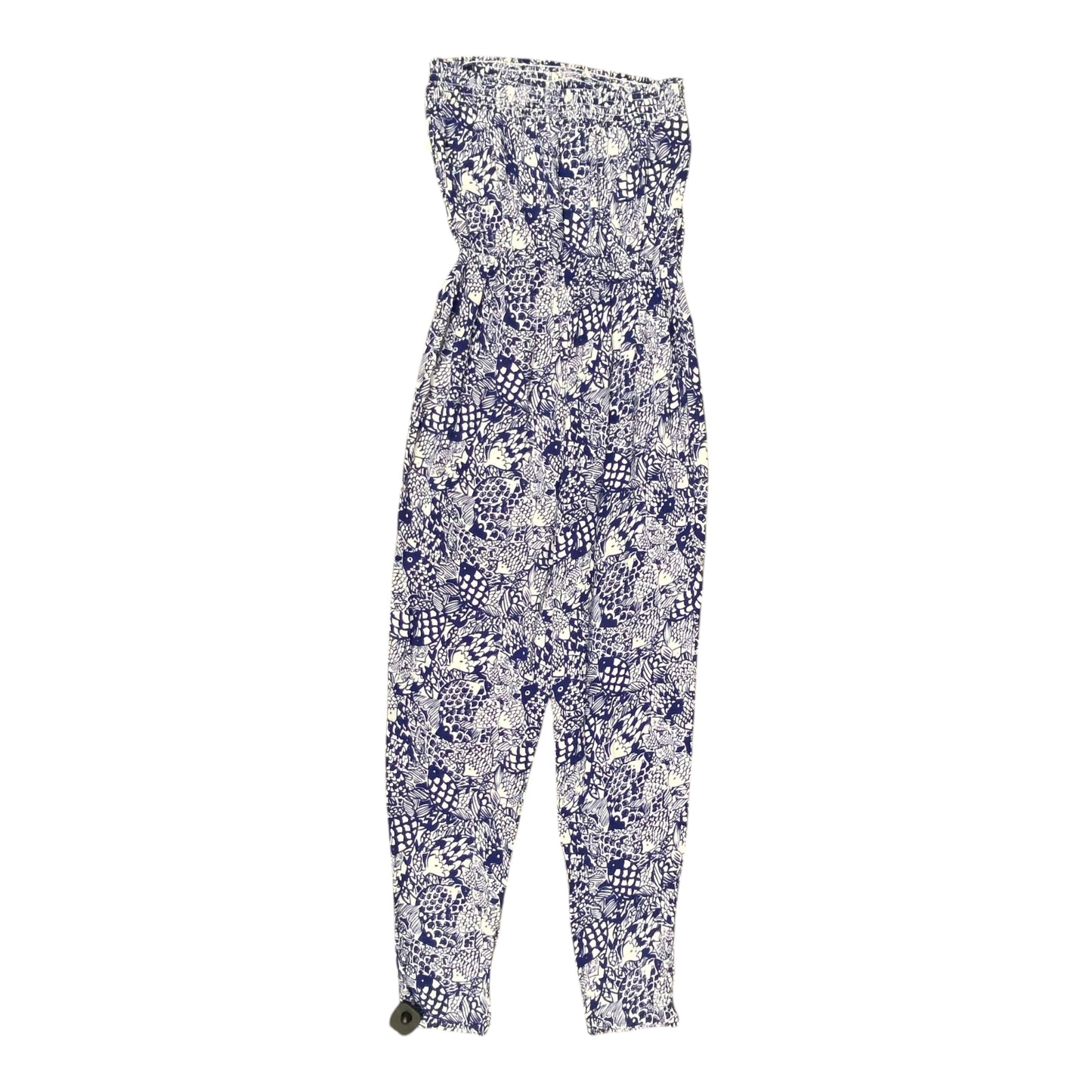 Jumpsuit Designer By Lilly Pulitzer In Blue & White, Size:M