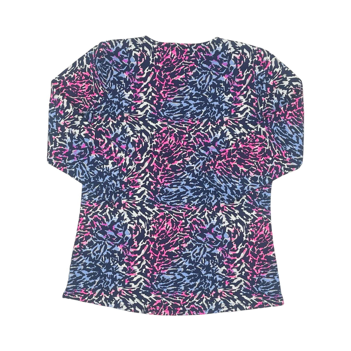 Top 3/4 Sleeve By Lulu B In Blue & Pink, Size:Xs