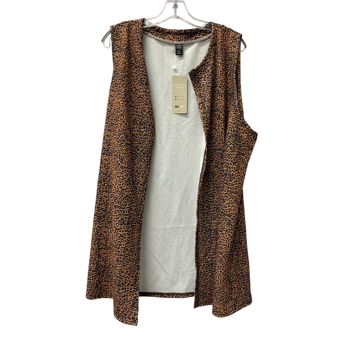 Cardigan By Emery Rose In Animal Print, Size:3X