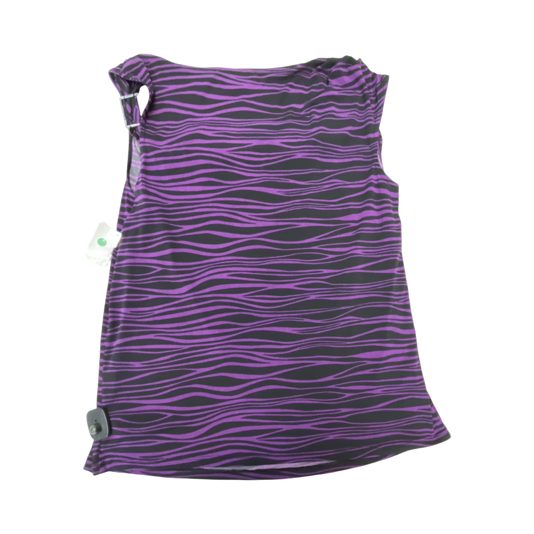 Top Sleeveless By Michael By Michael Kors In Black & Purple, Size:1X