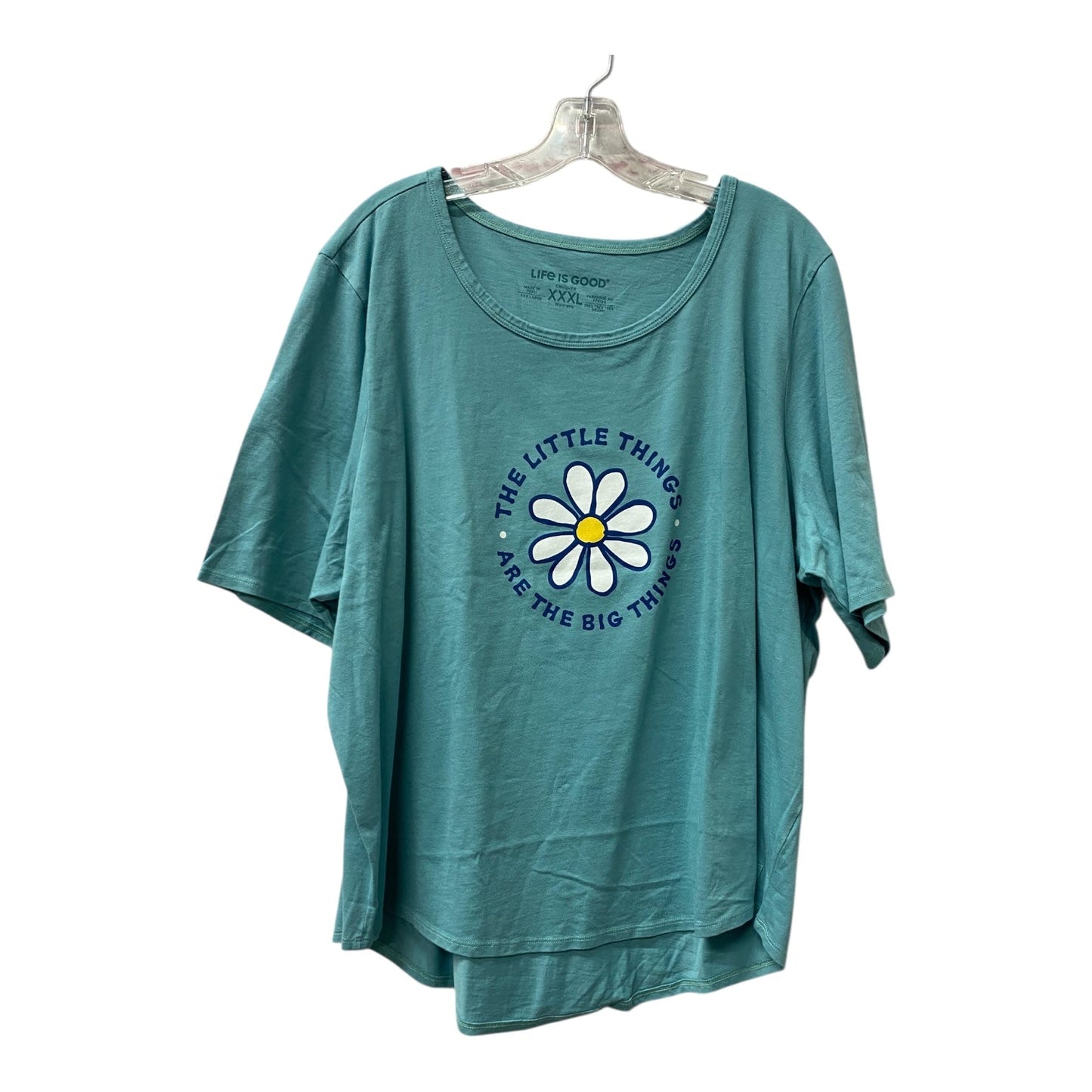 Athletic Top Ls Crewneck By Life Is Good In Green, Size:2X