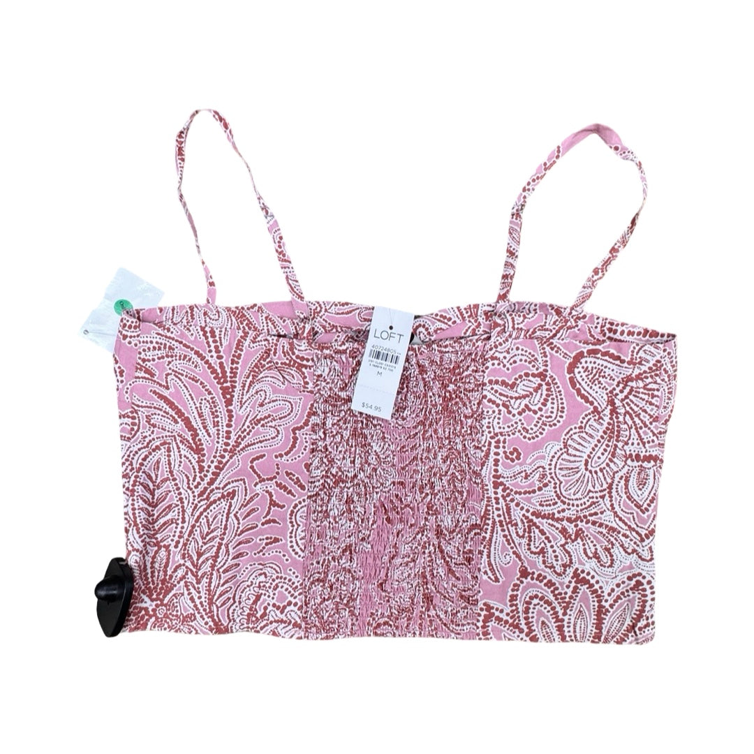 Top Sleeveless By Loft In Brown & Pink, Size:M