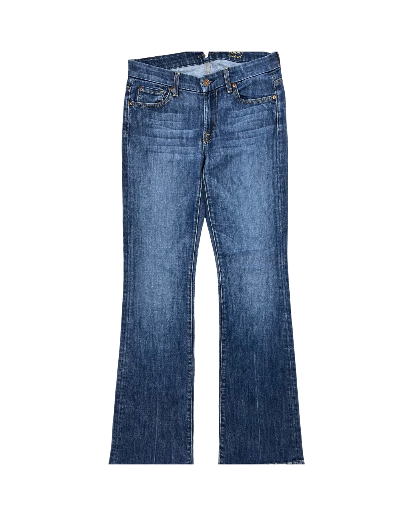 Jeans Boot Cut By 7 For All Mankind In Blue Denim, Size:4