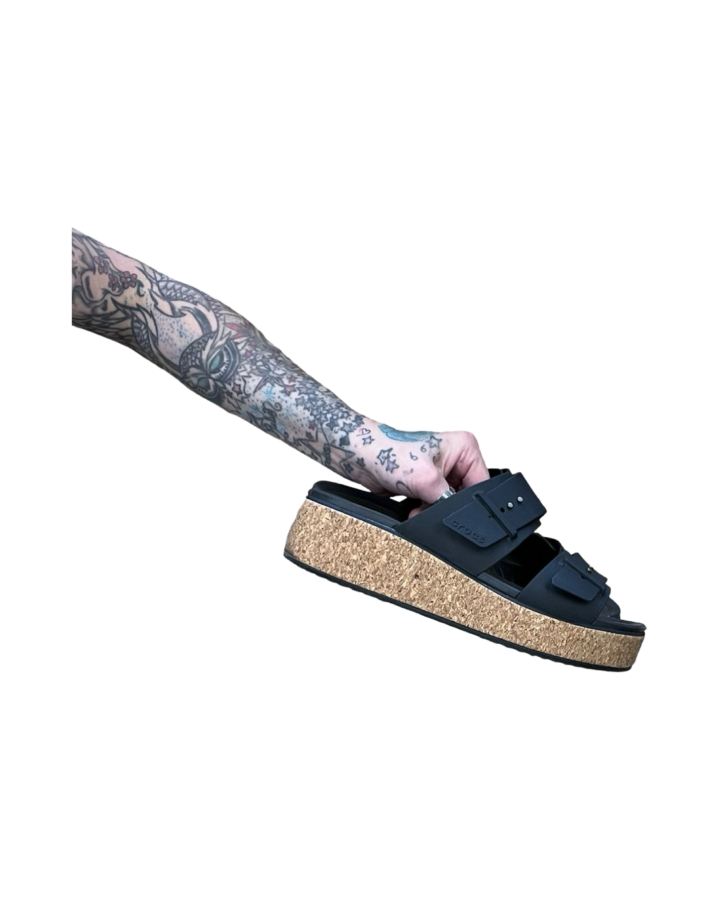 Sandals Heels Kitten By Crocs In Black, Size:10