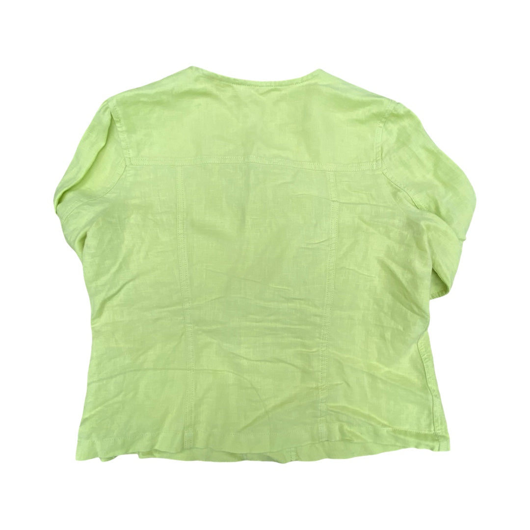 Blazer By Chicos In Green & Yellow, Size:M