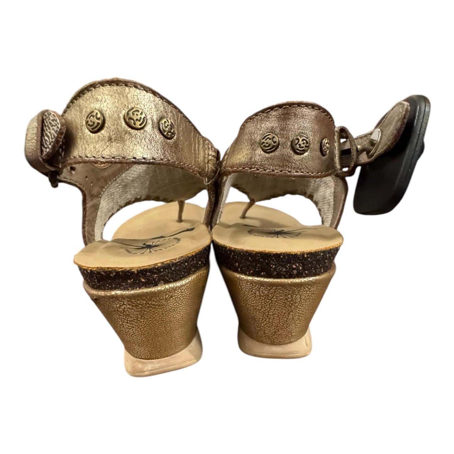 Sandals Heels Wedge By Otbt In Gold, Size:6