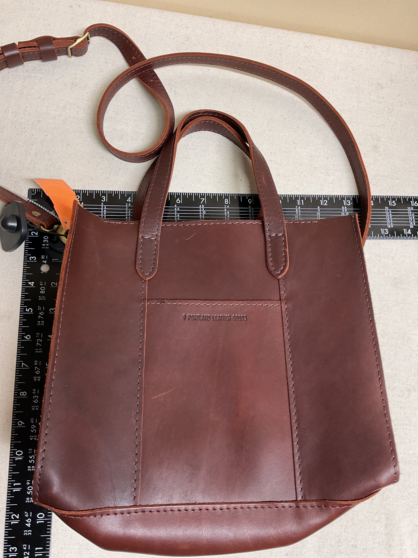 Handbag Leather By Portland Leather In Brown, Size:Medium