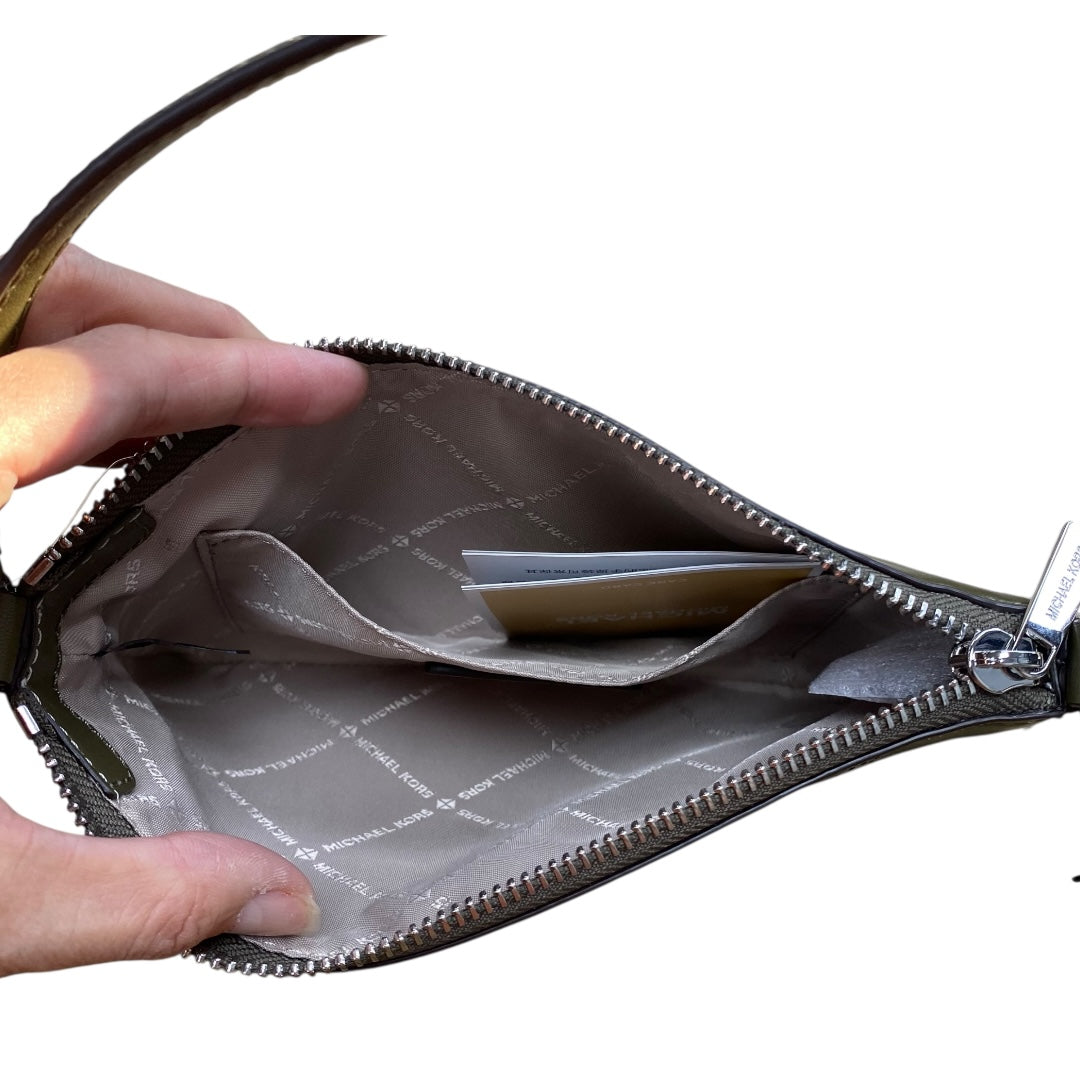 Handbag Designer By Michael Kors In Green & Silver, Size:Small