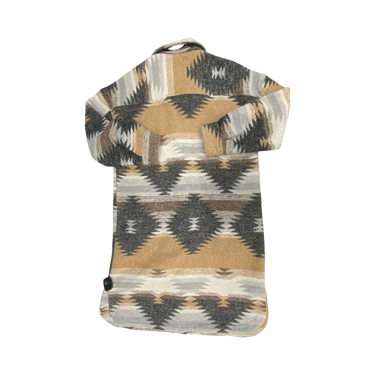 Jacket Shirt By Vestique In Brown & Grey, Size:M