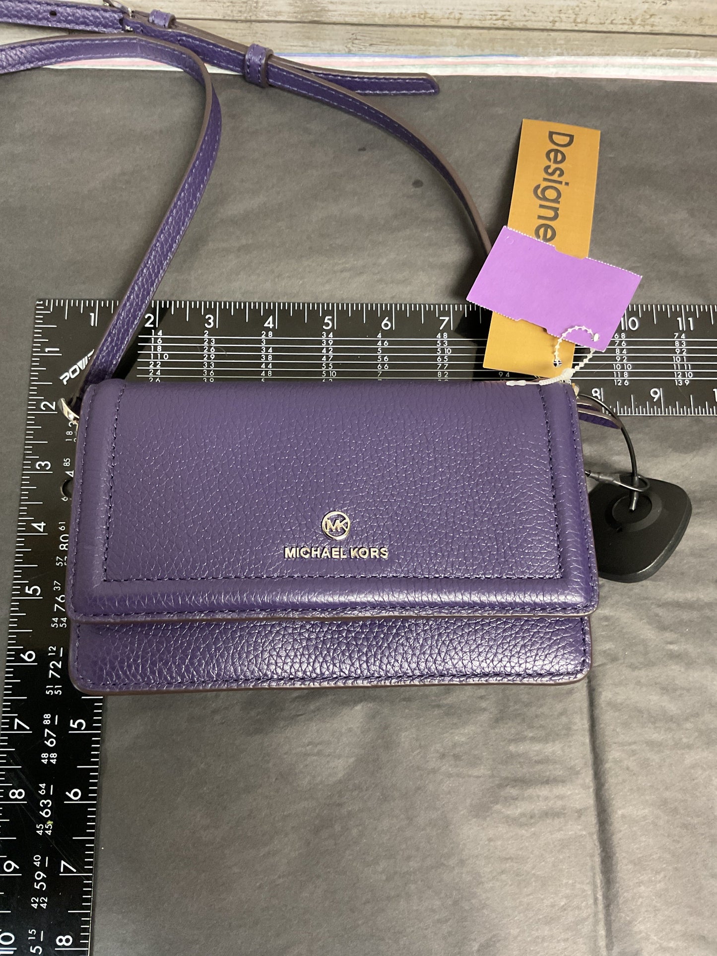 Crossbody Designer By Michael Kors In Purple, Size:Small