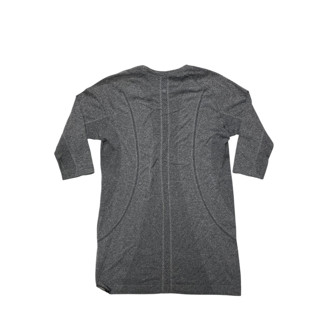 Athletic Top Ls Crewneck By Lululemon In Grey, Size:8