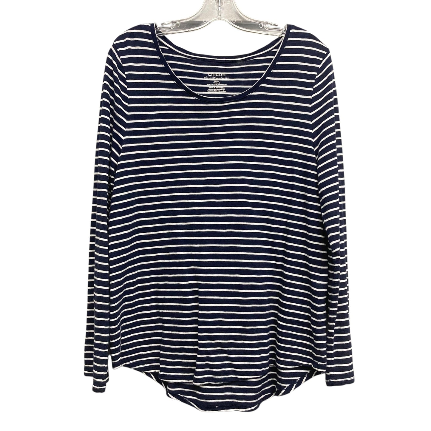 Top Ls By Chicos In Striped Pattern, Size:L