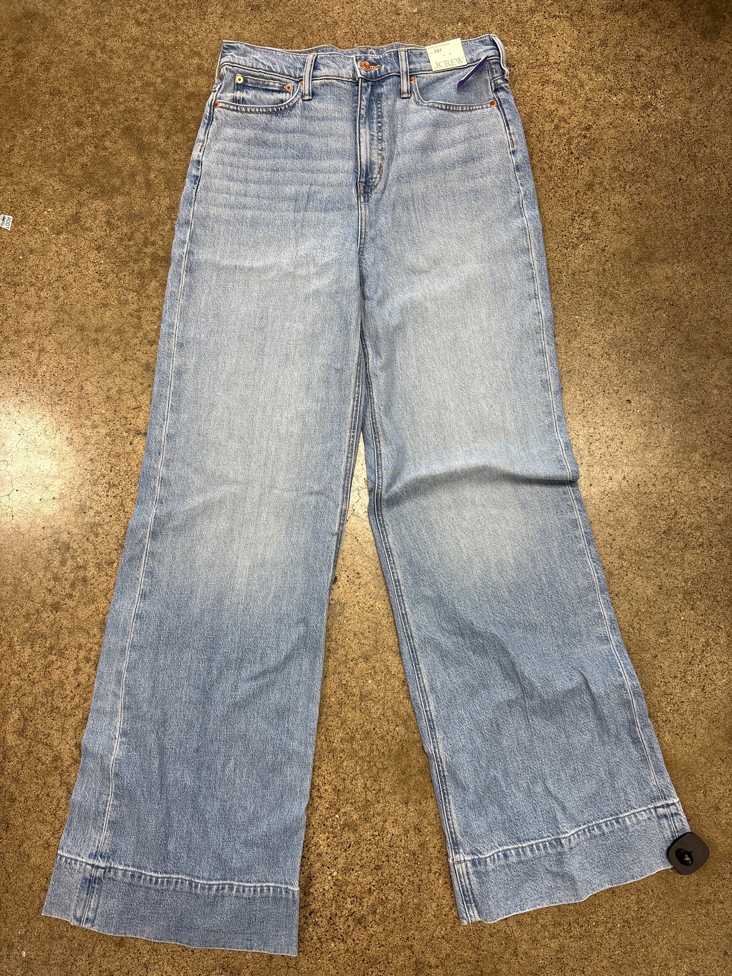 Jeans Wide Leg By J. Crew In Blue Denim, Size:10L