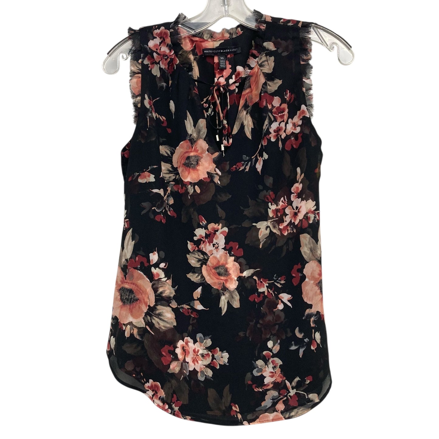 Top Sleeveless By White House Black Market In Floral Print, Size:Xs