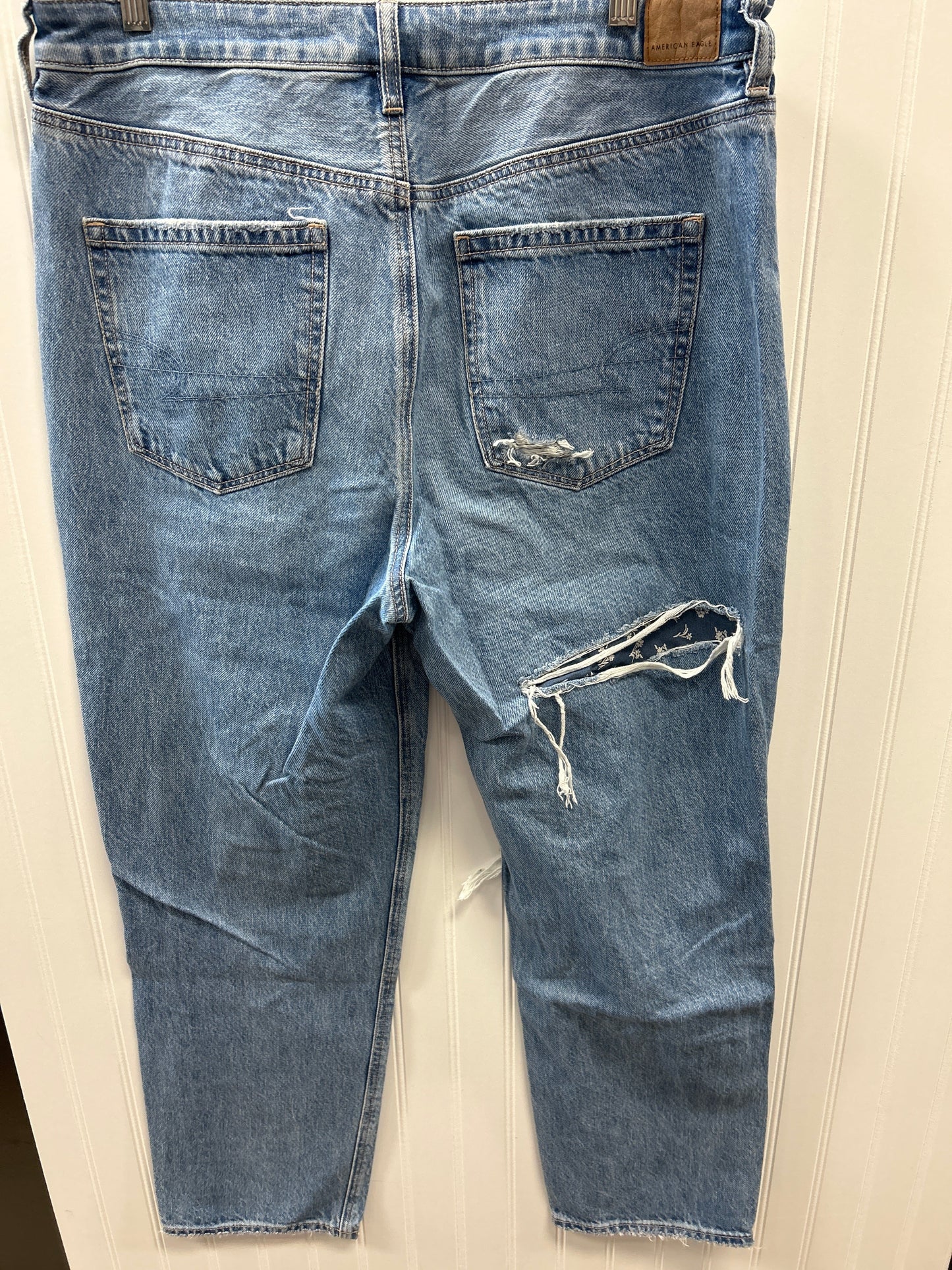 Jeans Wide Leg By American Eagle In Blue Denim, Size:14L