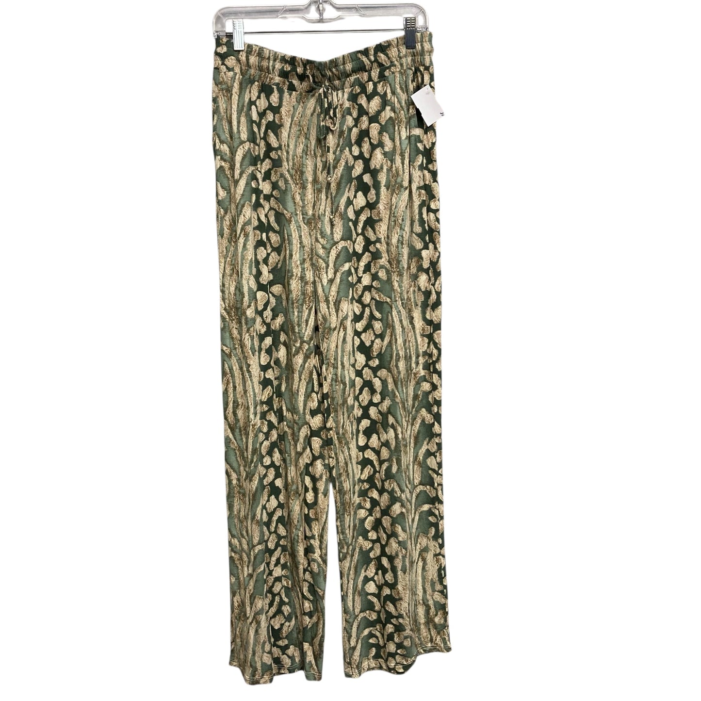 Pants Lounge By Lascana In Green & Tan, Size:10