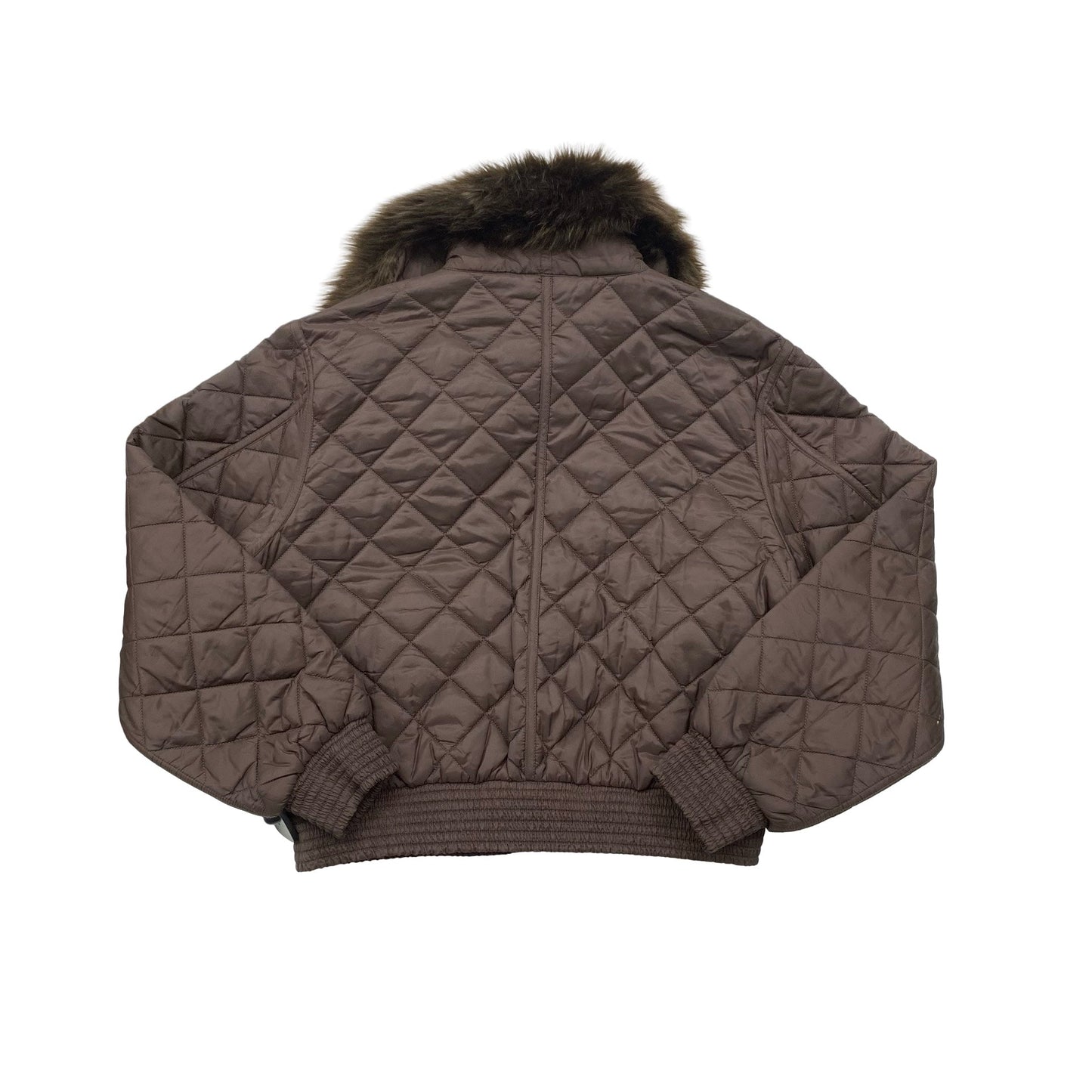 Jacket Puffer & Quilted By Lauren By Ralph Lauren In Brown, Size:L