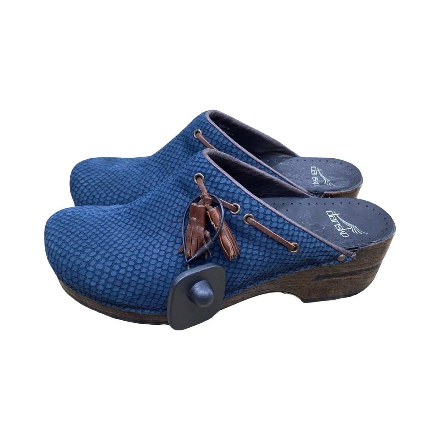 Shoes Heels Block By Dansko In Blue & Brown, Size:8.5