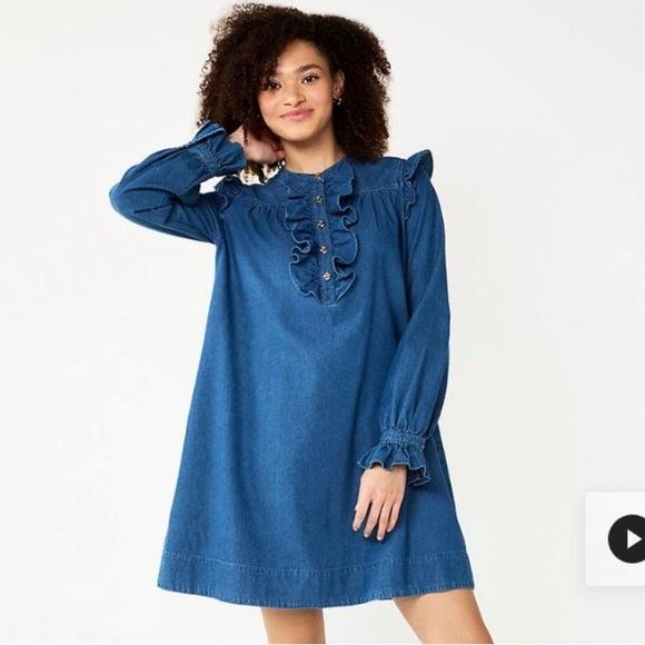 Dress Casual Short By Draper James In Blue Denim, Size: M