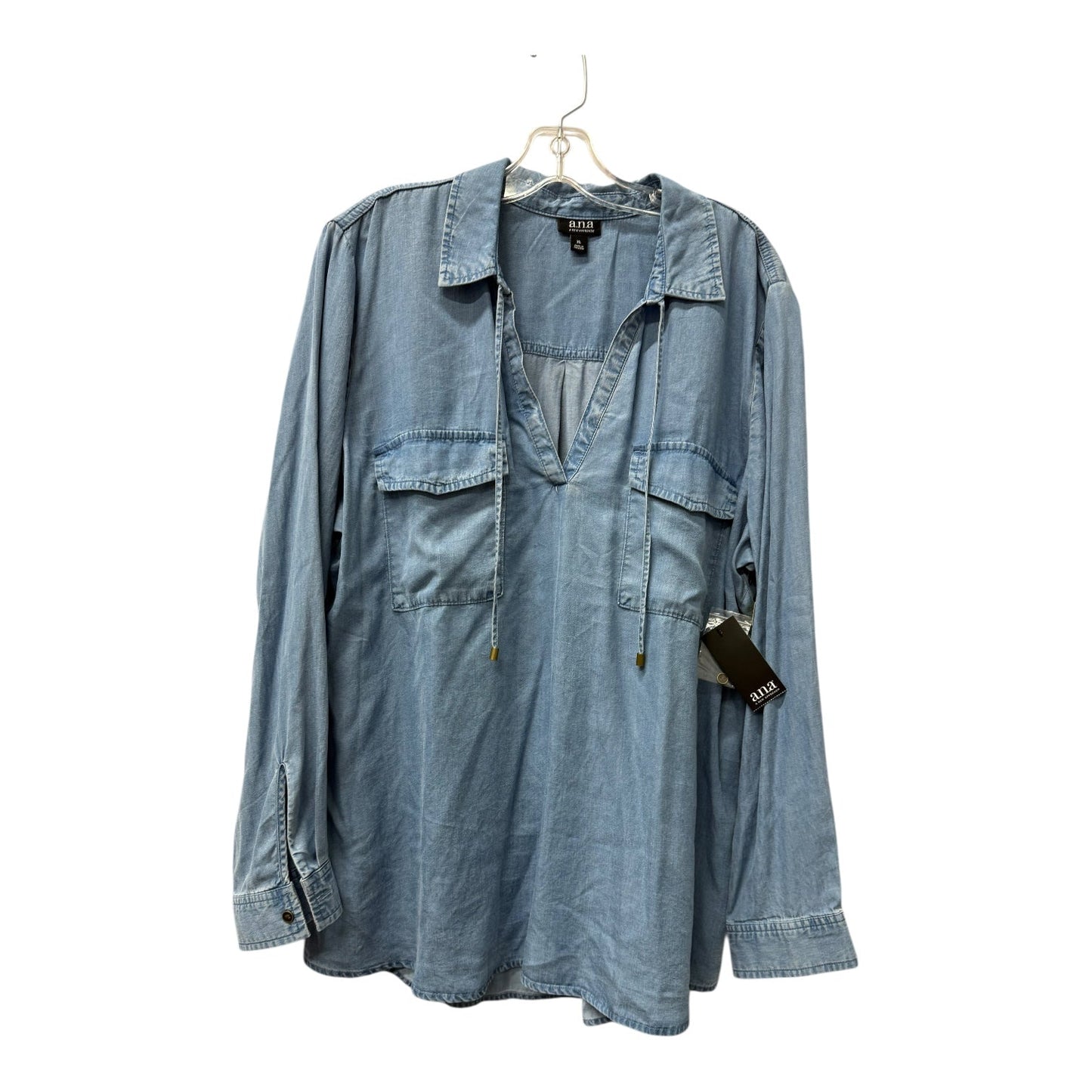 Top Ls By Ana In Blue, Size:Xl