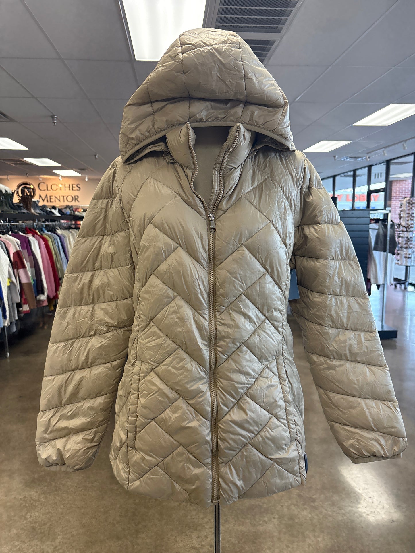 Jacket Puffer & Quilted By London Fog In Tan, Size:L