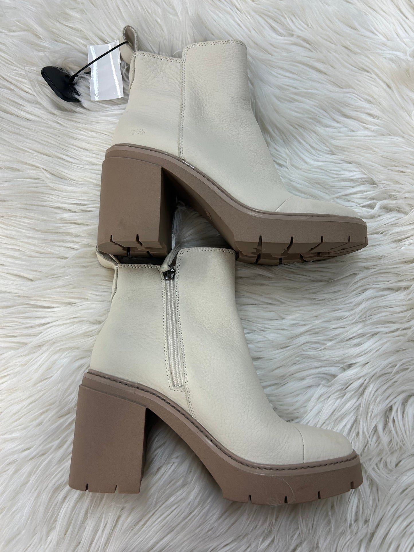 Boots Ankle Heels By Toms In Cream, Size:8