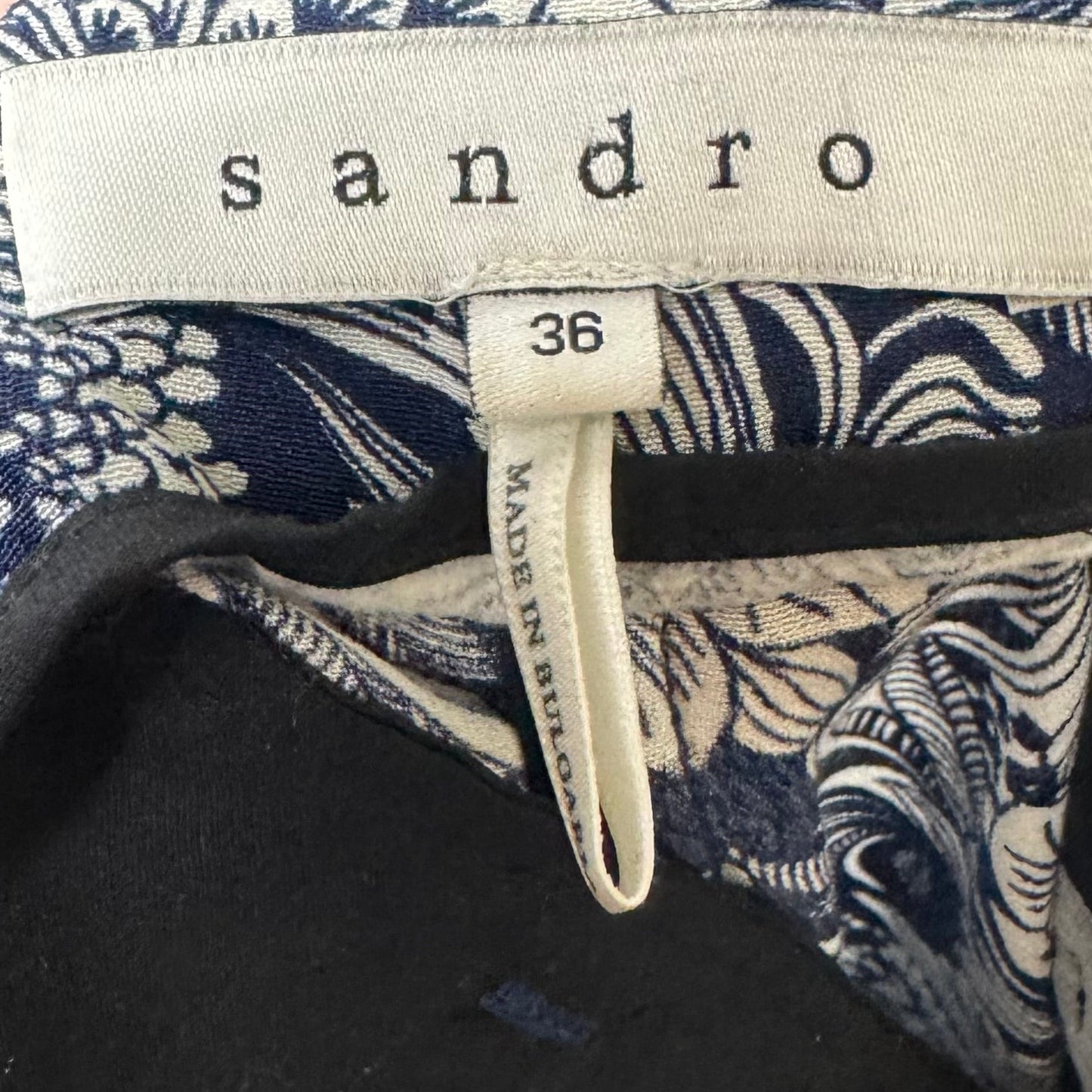 Pants Designer By Sandro In Blue & Cream, Size: 4