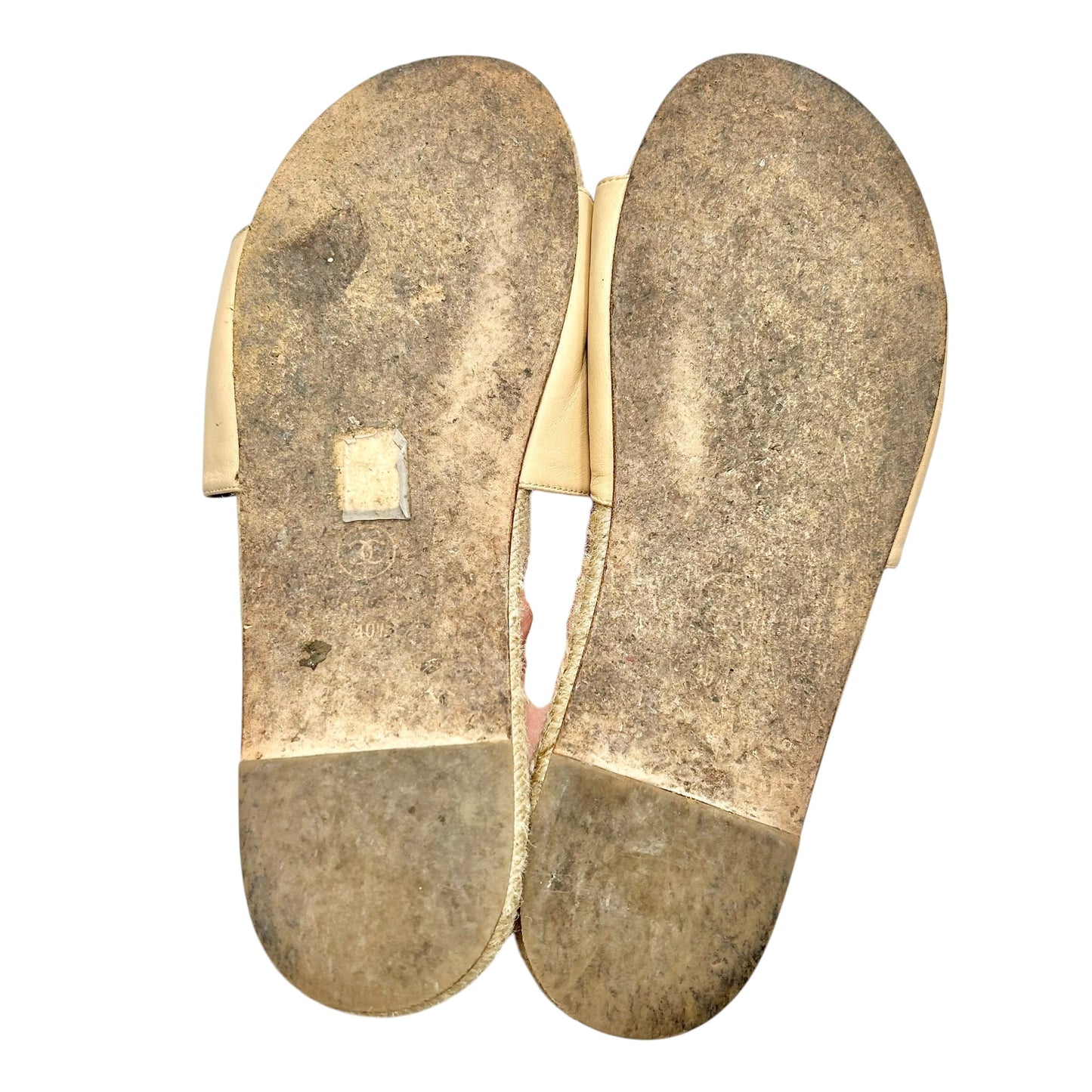 Sandals Luxury Designer By Chanel In Cream, Size: 10