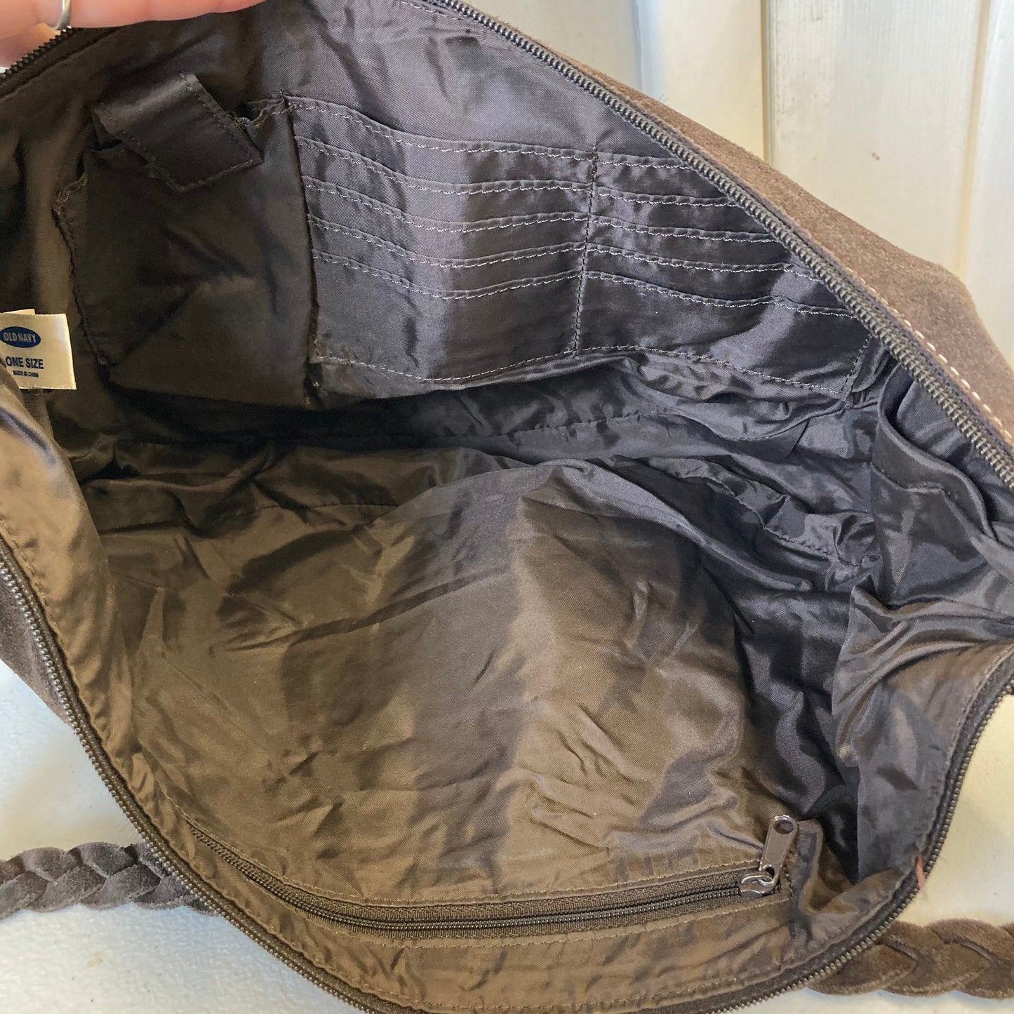 Handbag Leather By Old Navy In Brown, Size:Medium