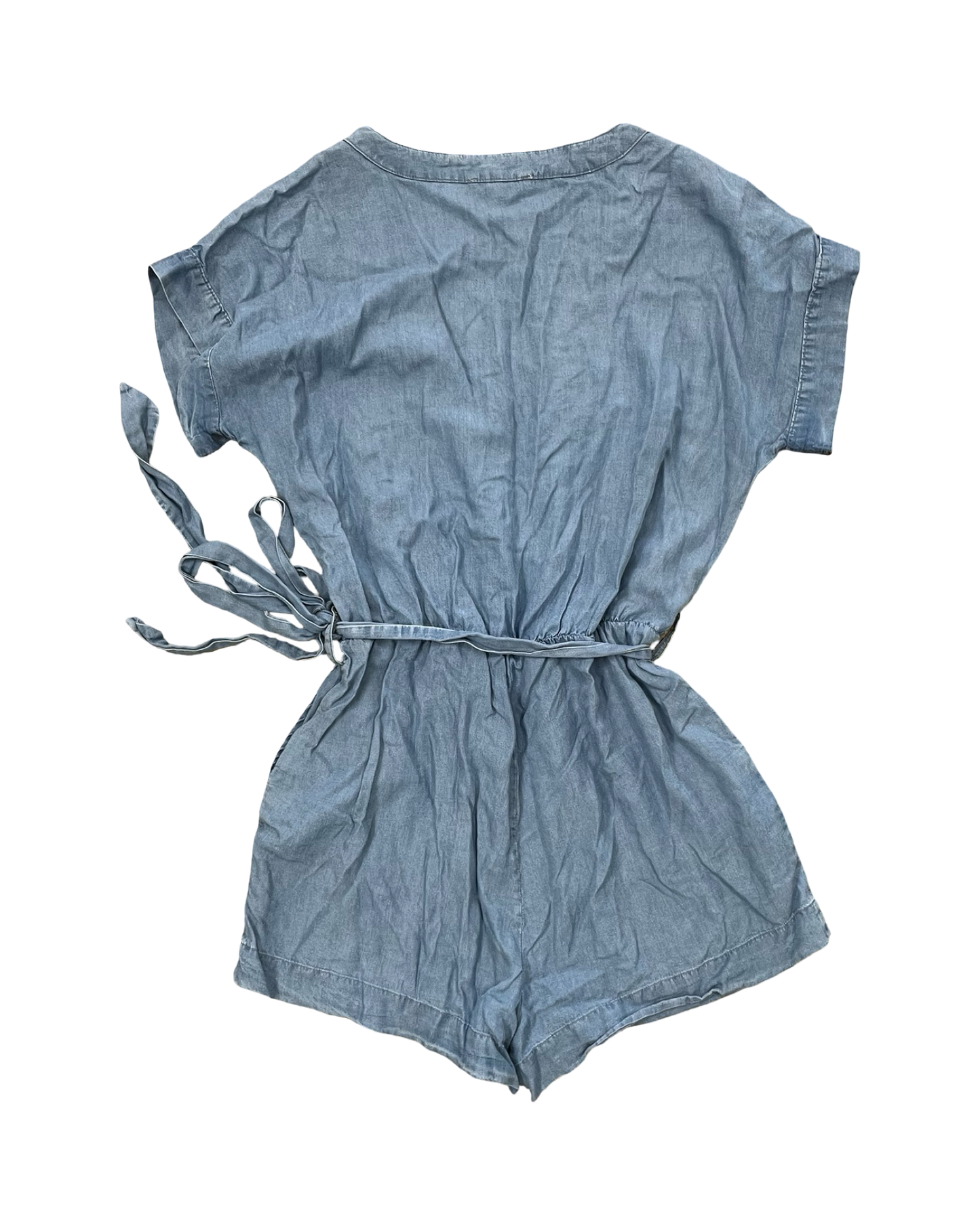 Romper By Love Tree In Blue Denim, Size:M