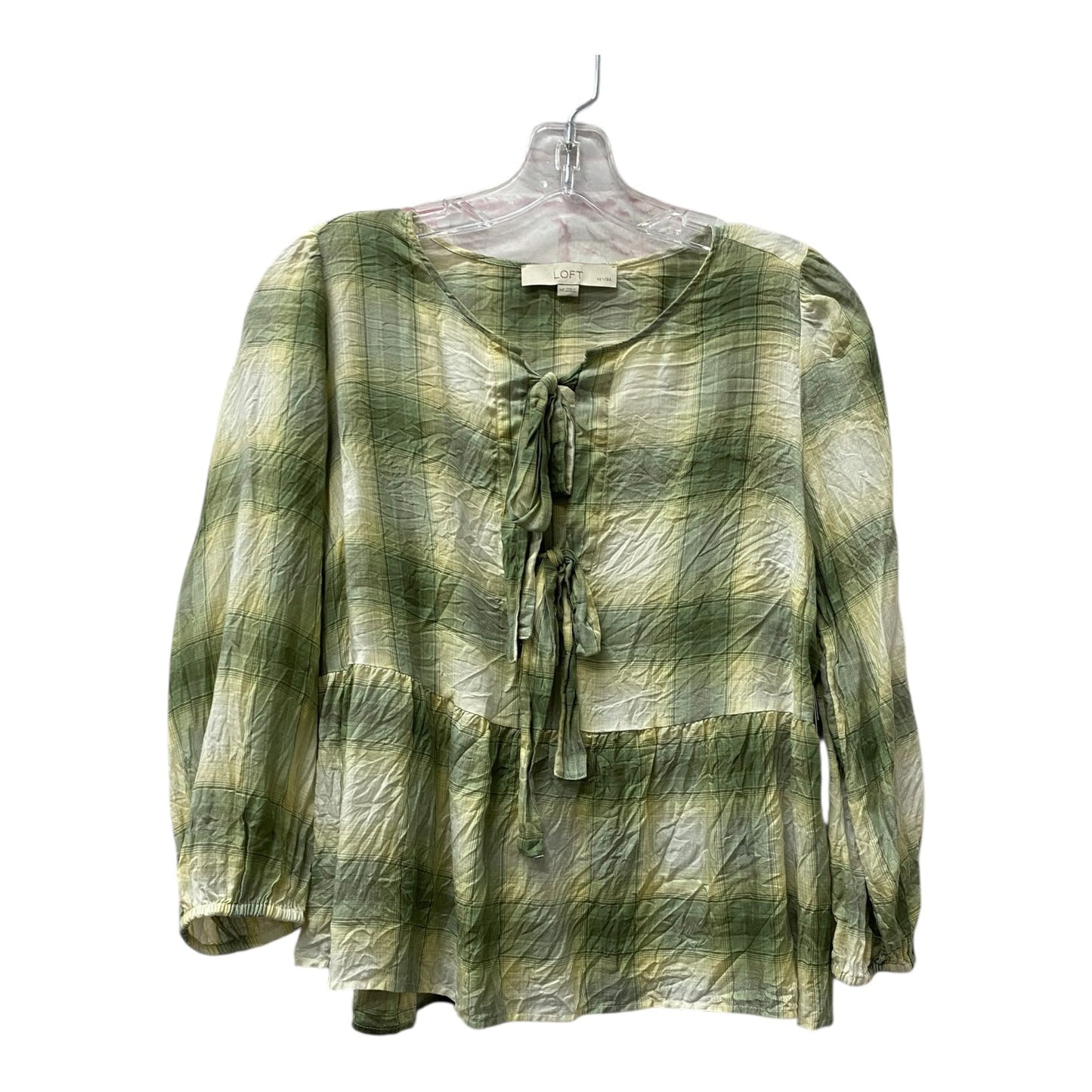 Top Ls By Loft In Green & Yellow, Size:Mp