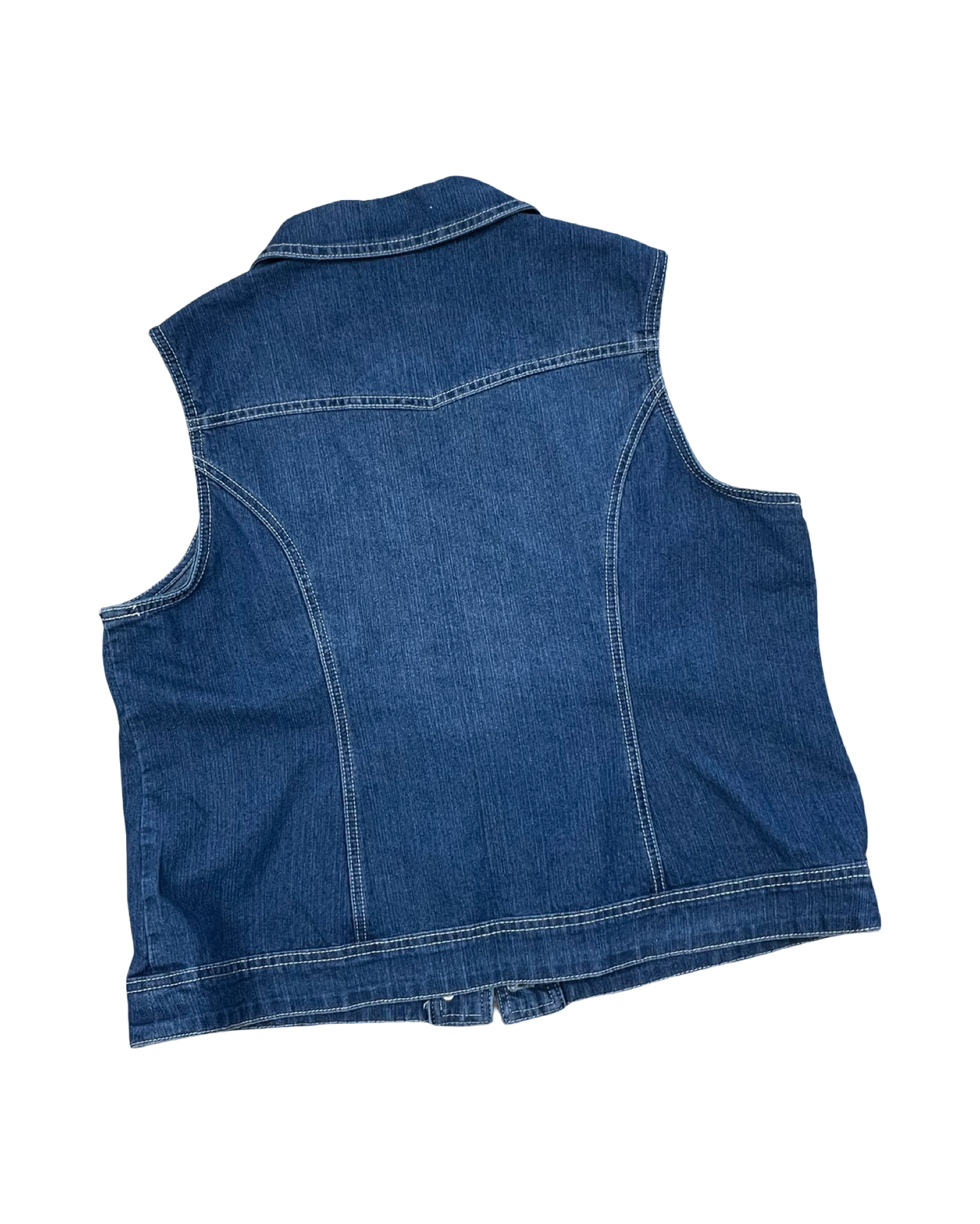 Vest Other By Dressbarn In Blue Denim, Size:Xl