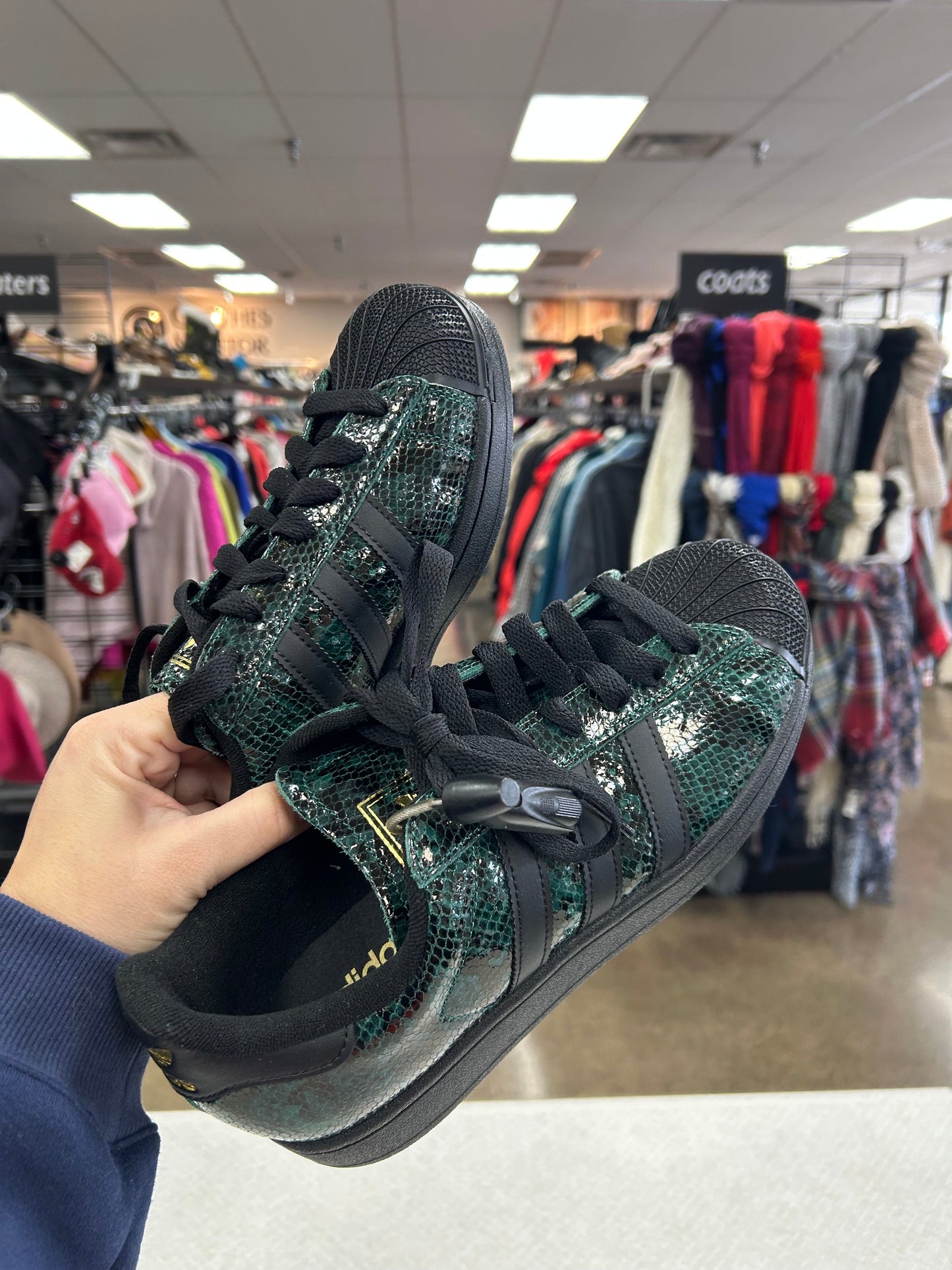 Shoes Sneakers By Adidas In Black & Green, Size:8