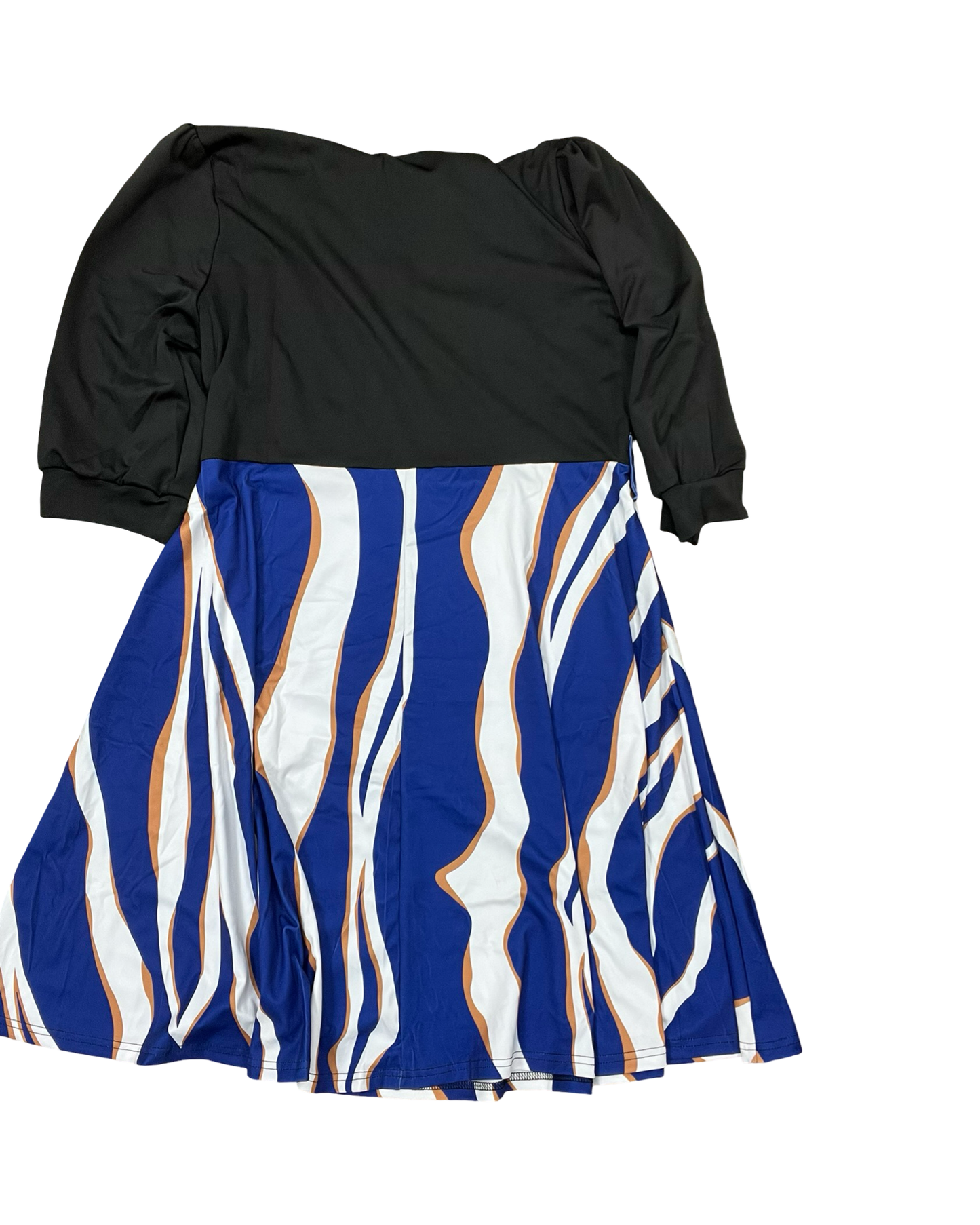 Dress Casual Midi By Clothes Mentor In Black & Blue, Size:2X