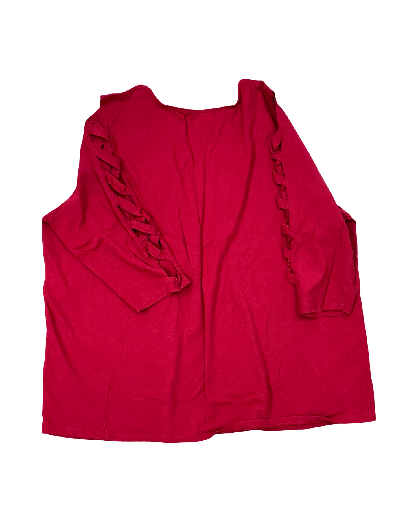 Top 3/4 Sleeve By Romans In Red, Size:2X