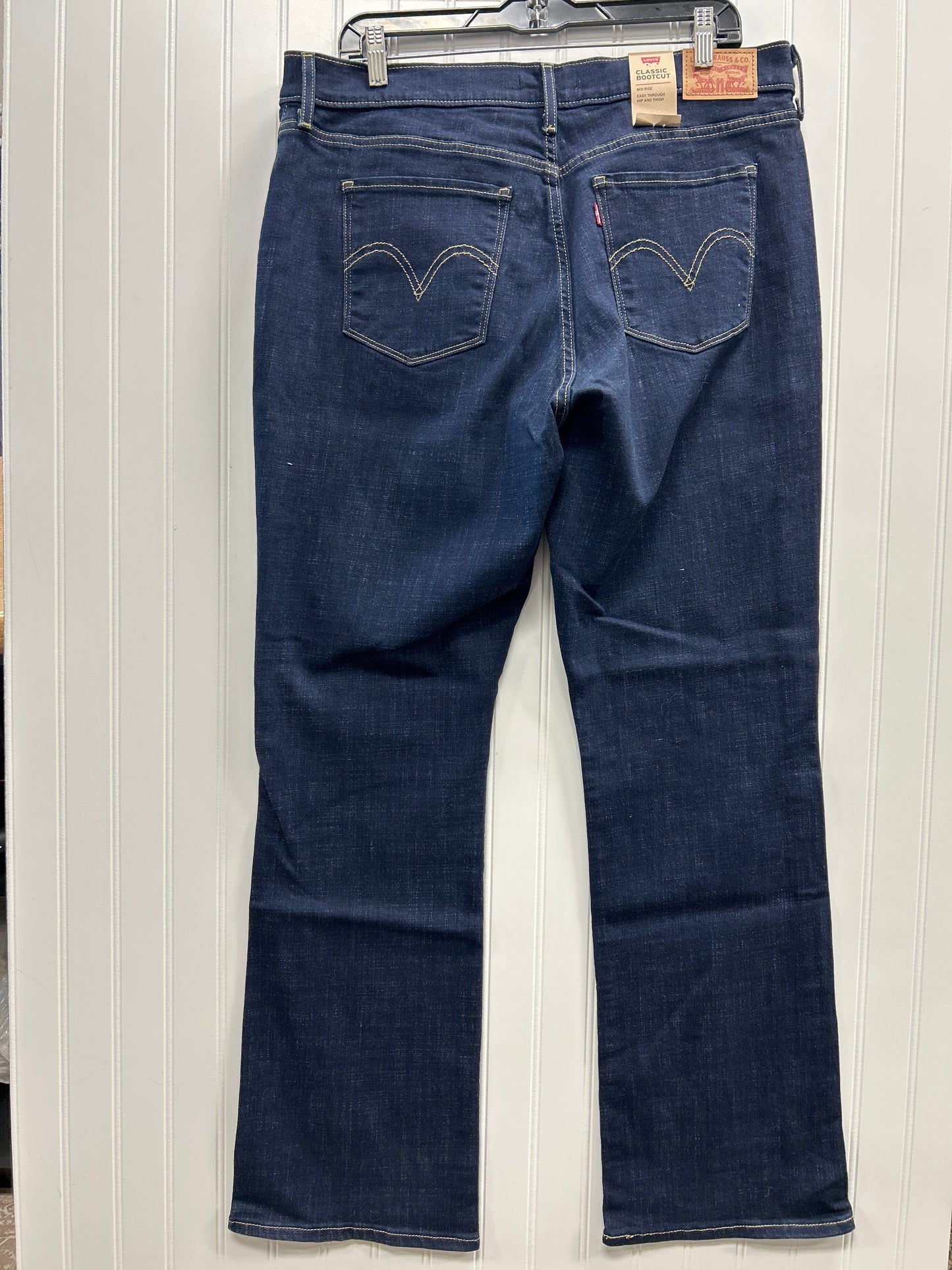 Jeans Boot Cut By Levis Signature In Blue Denim, Size:16