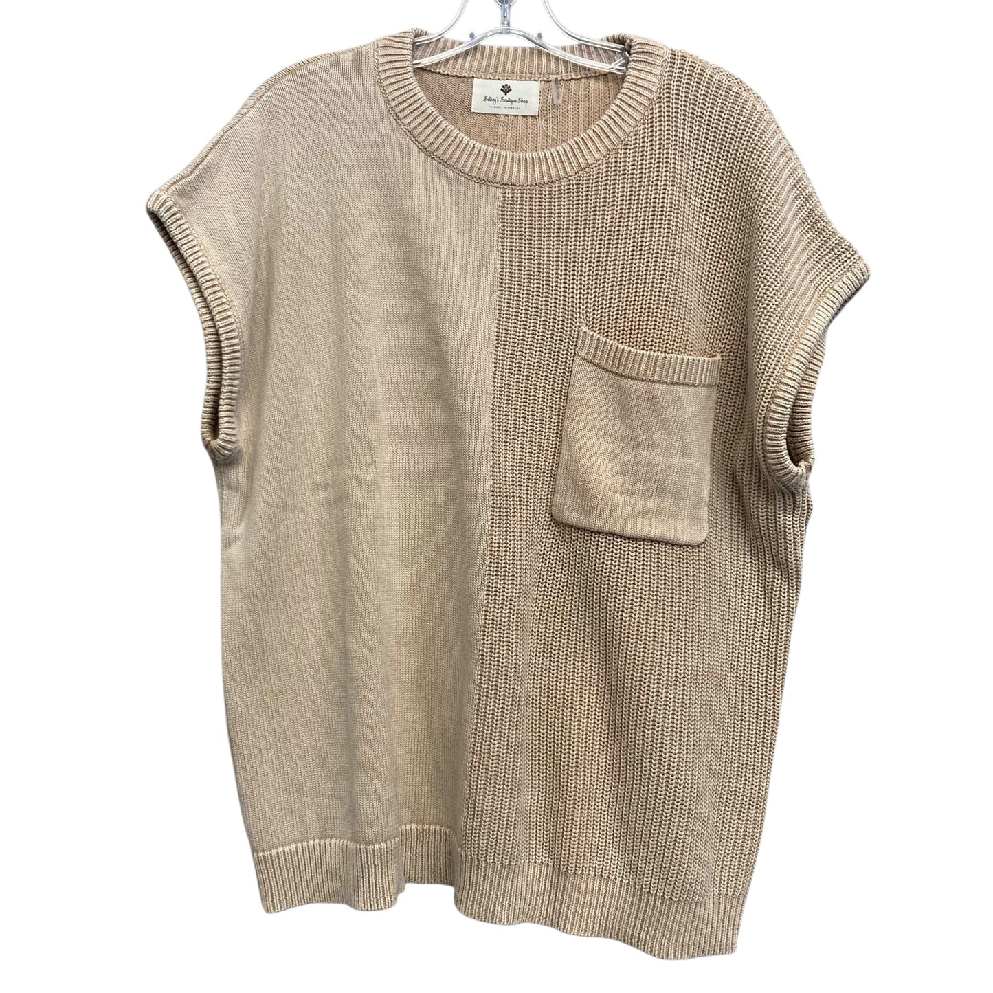 Vest Sweater By Betseys Boutique Shop In Brown, Size:Xl