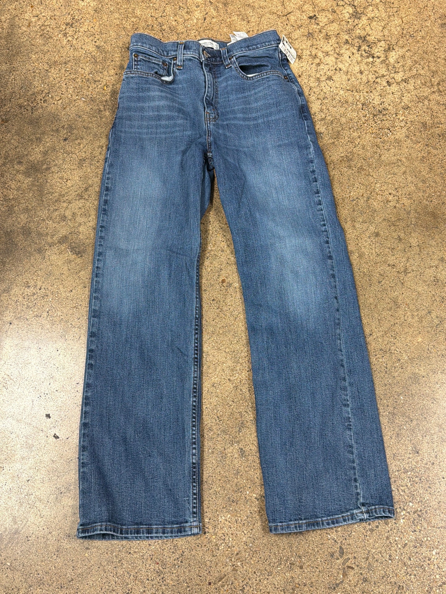 Jeans Straight By Abercrombie And Fitch In Blue Denim, Size:2
