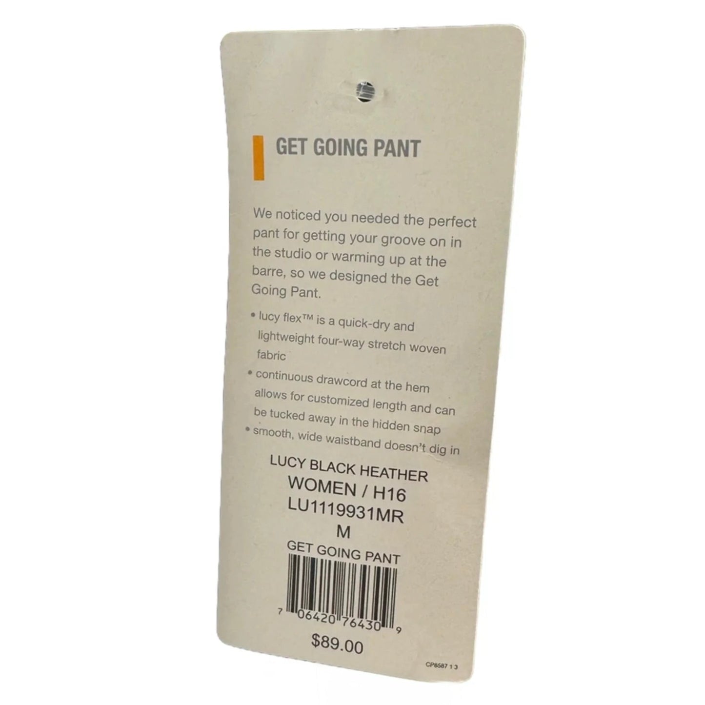 Get Going Athletic Pant By Lucy In Black Heather, Size: M