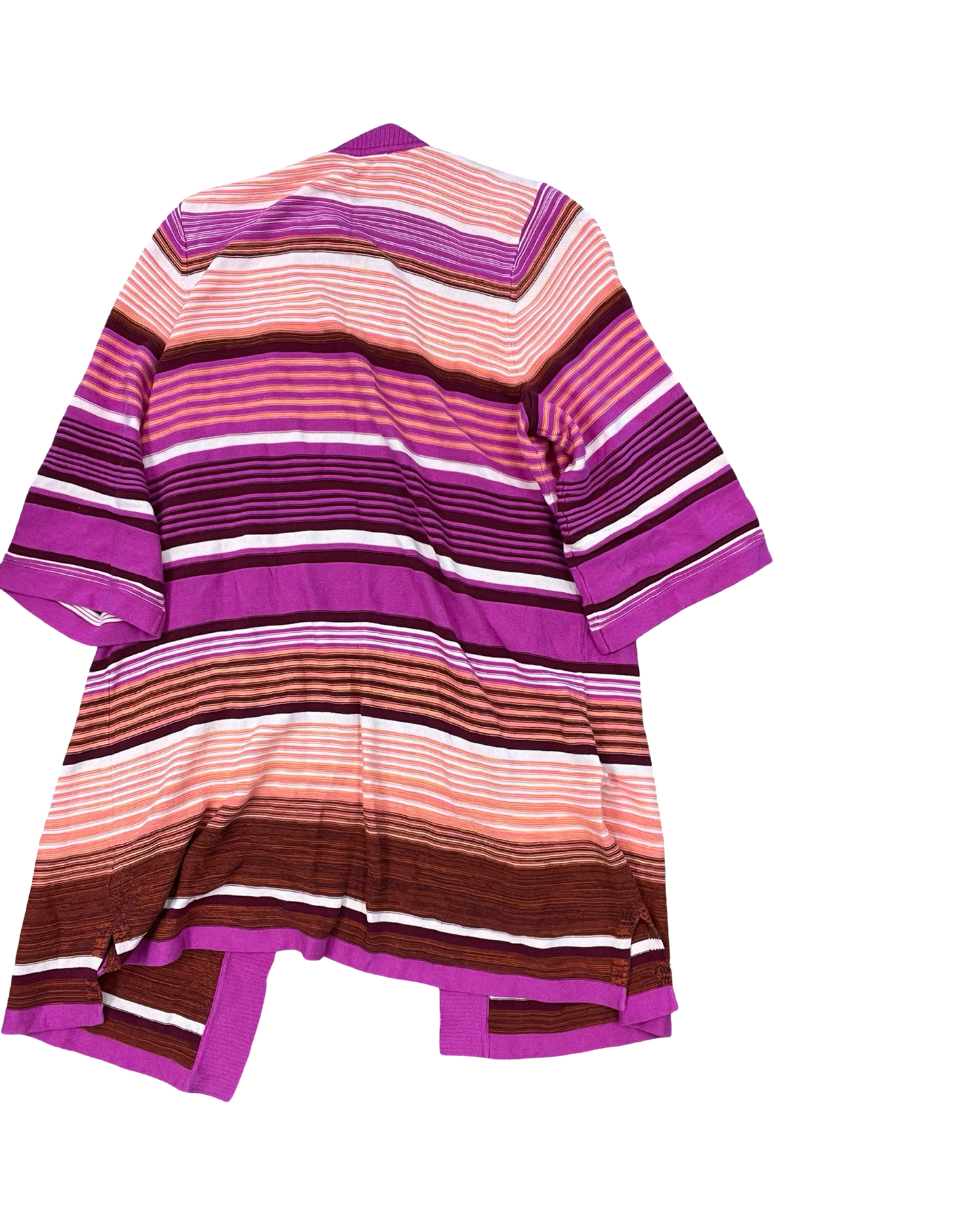 Cardigan By Isaac Mizrahi In Orange & Pink, Size:1X