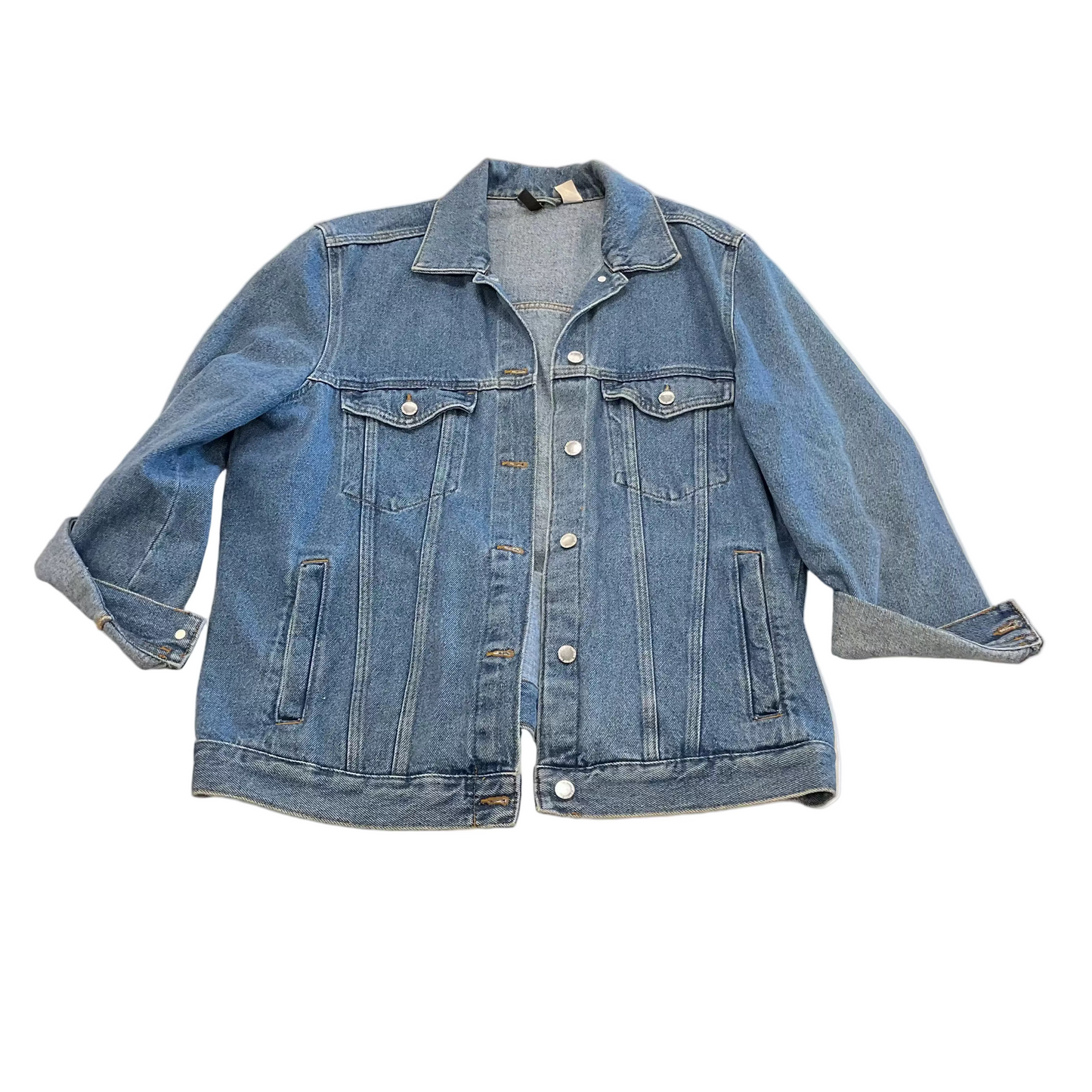 Jacket Denim By H&M In Blue Denim, Size:L