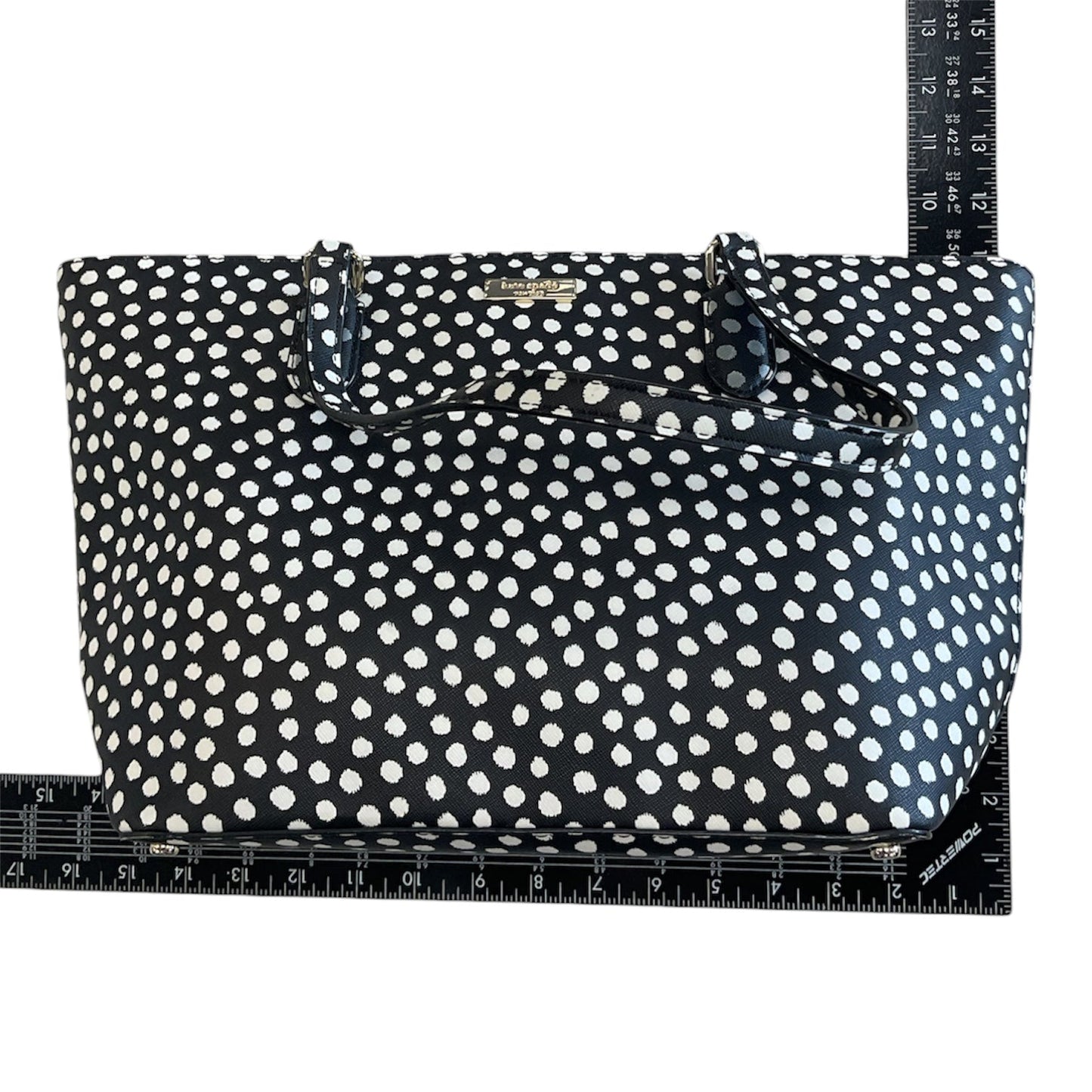 Handbag Designer By Kate Spade In Polkadot Pattern, Size:Medium