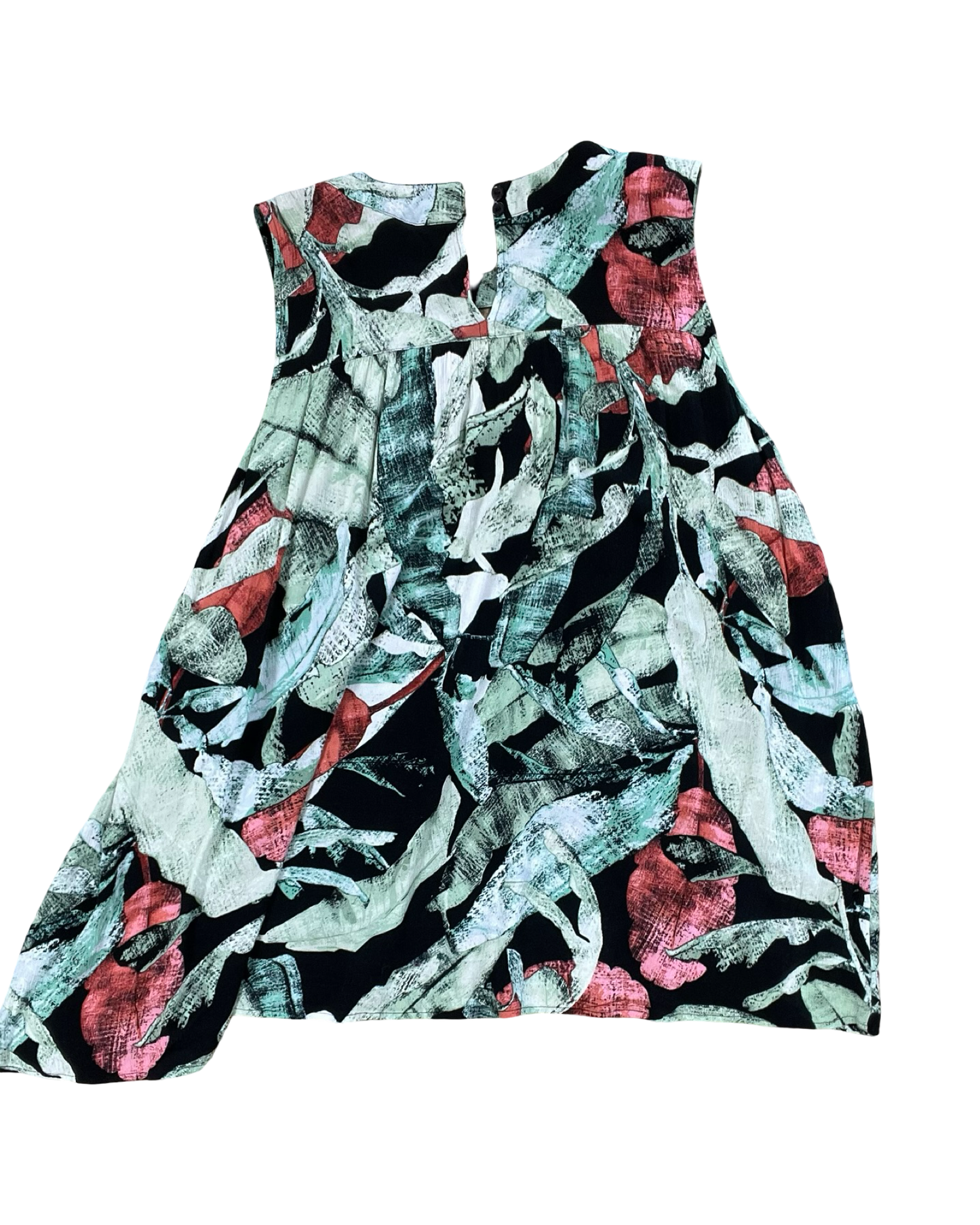 Top Sleeveless By Lc Lauren Conrad In Black & Green, Size:Xl