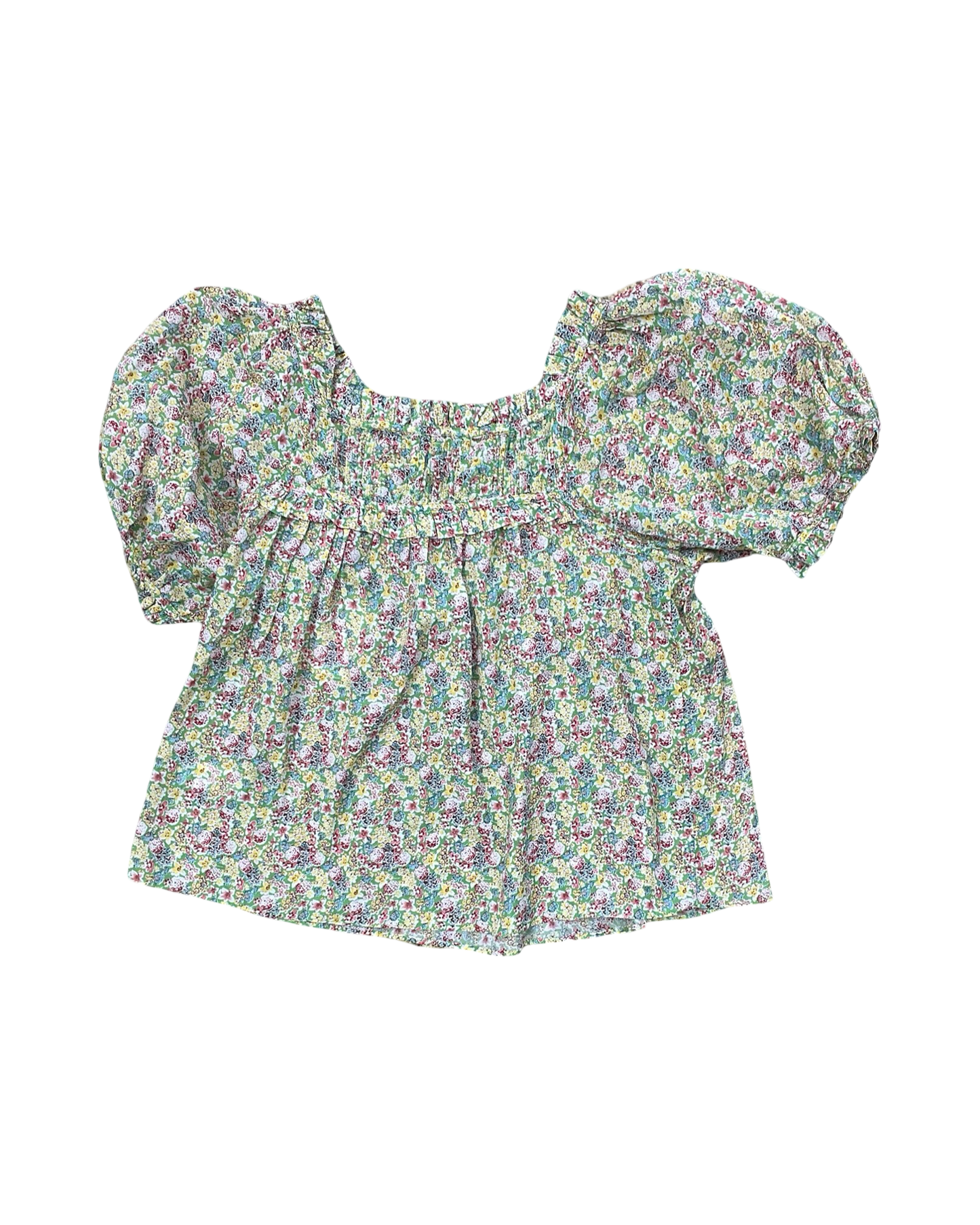 Top Ss By Tahari In Green & Yellow, Size:S