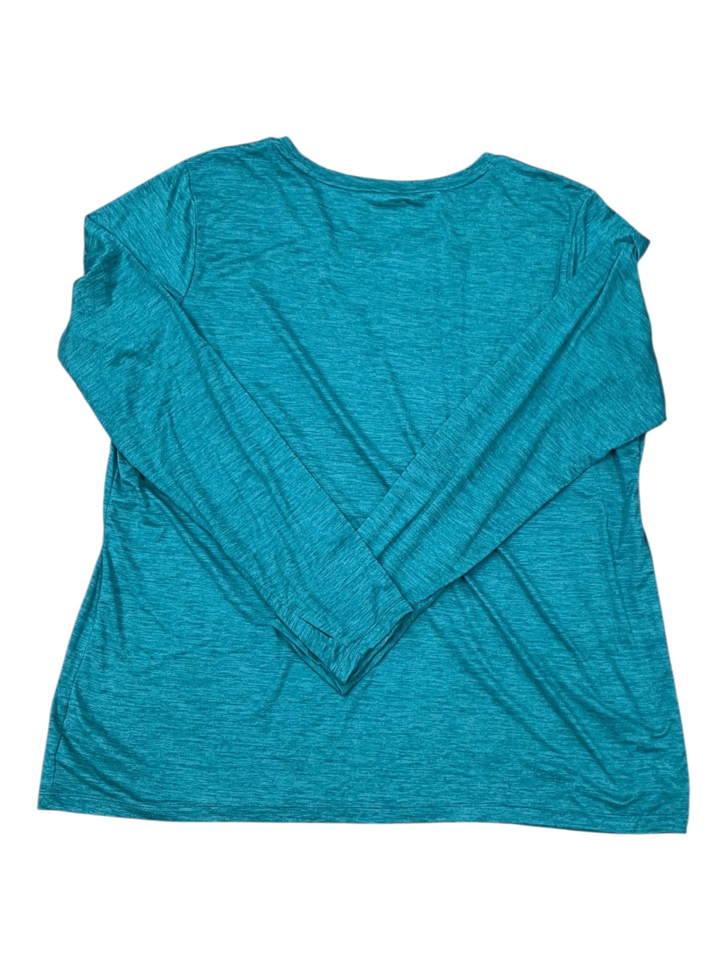 Athletic Top Ls Crewneck By Reebok In Green, Size:2X